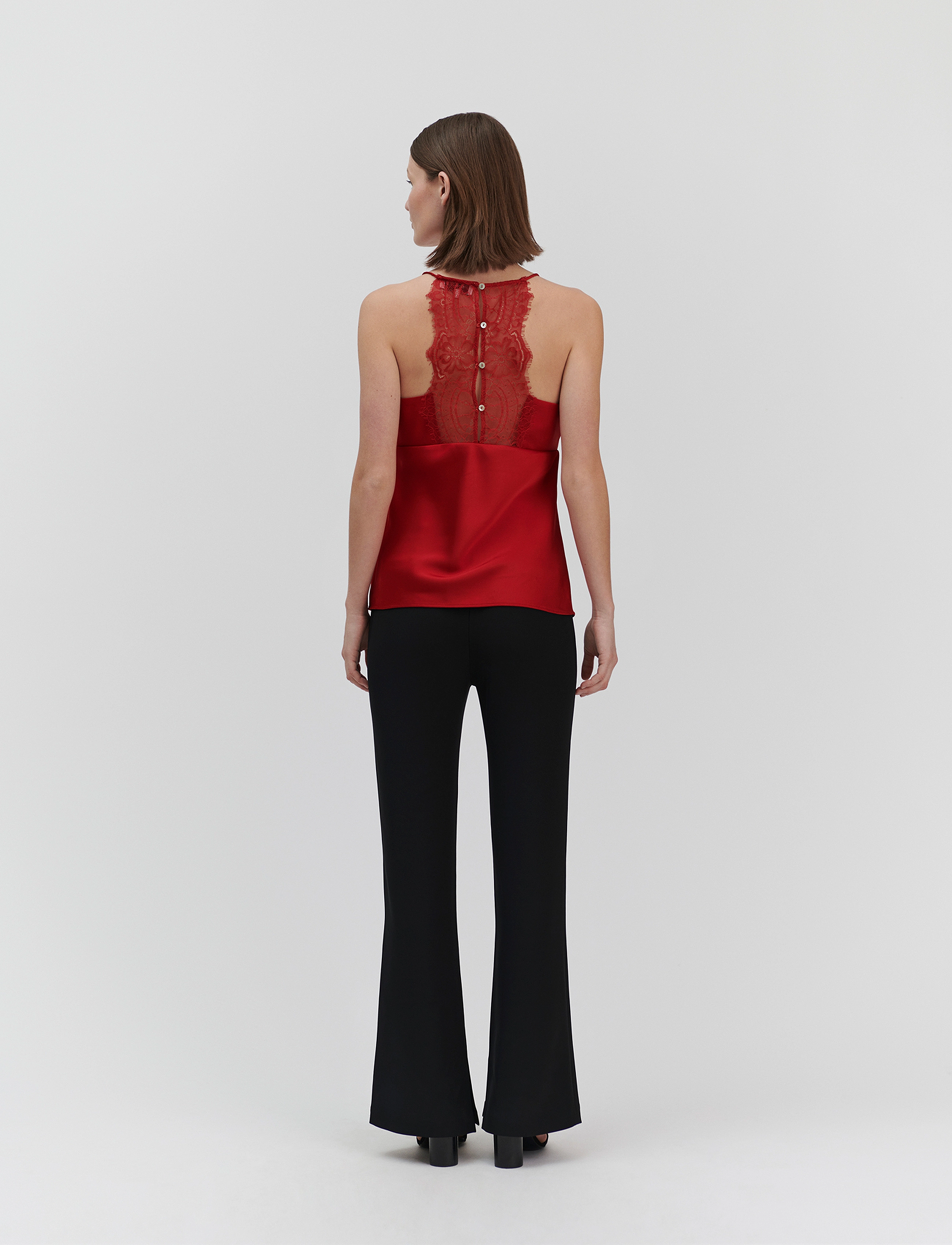 Rosemunde - Kin strap top - sleeveless blouses - crimson - 5