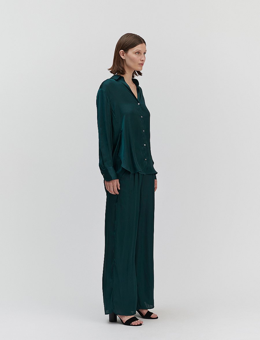 Rosemunde - Messina Trousers - wide leg trousers - sea moss - 0