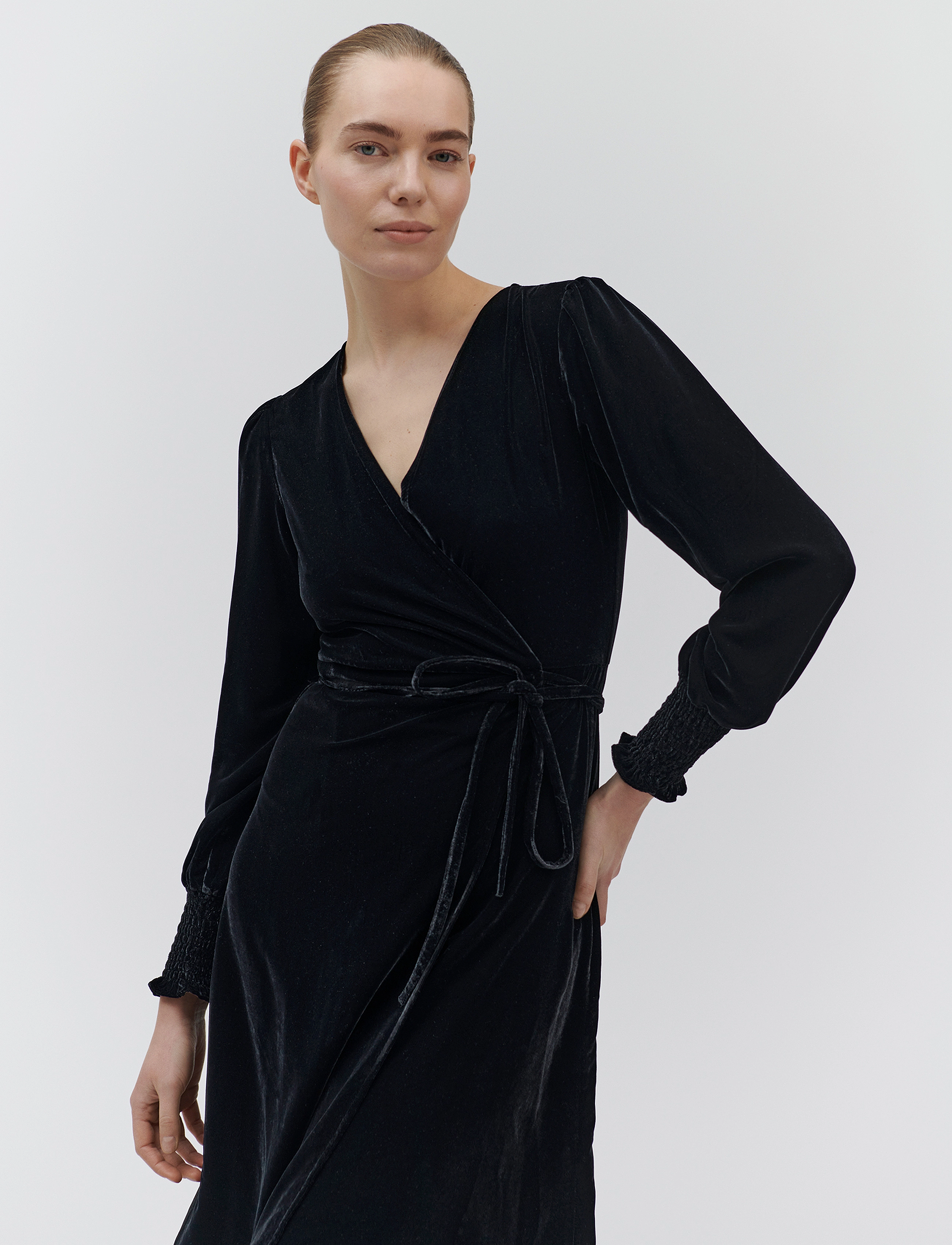 Rosemunde Aomi Wrap dress - Kjoler - BLACK / black