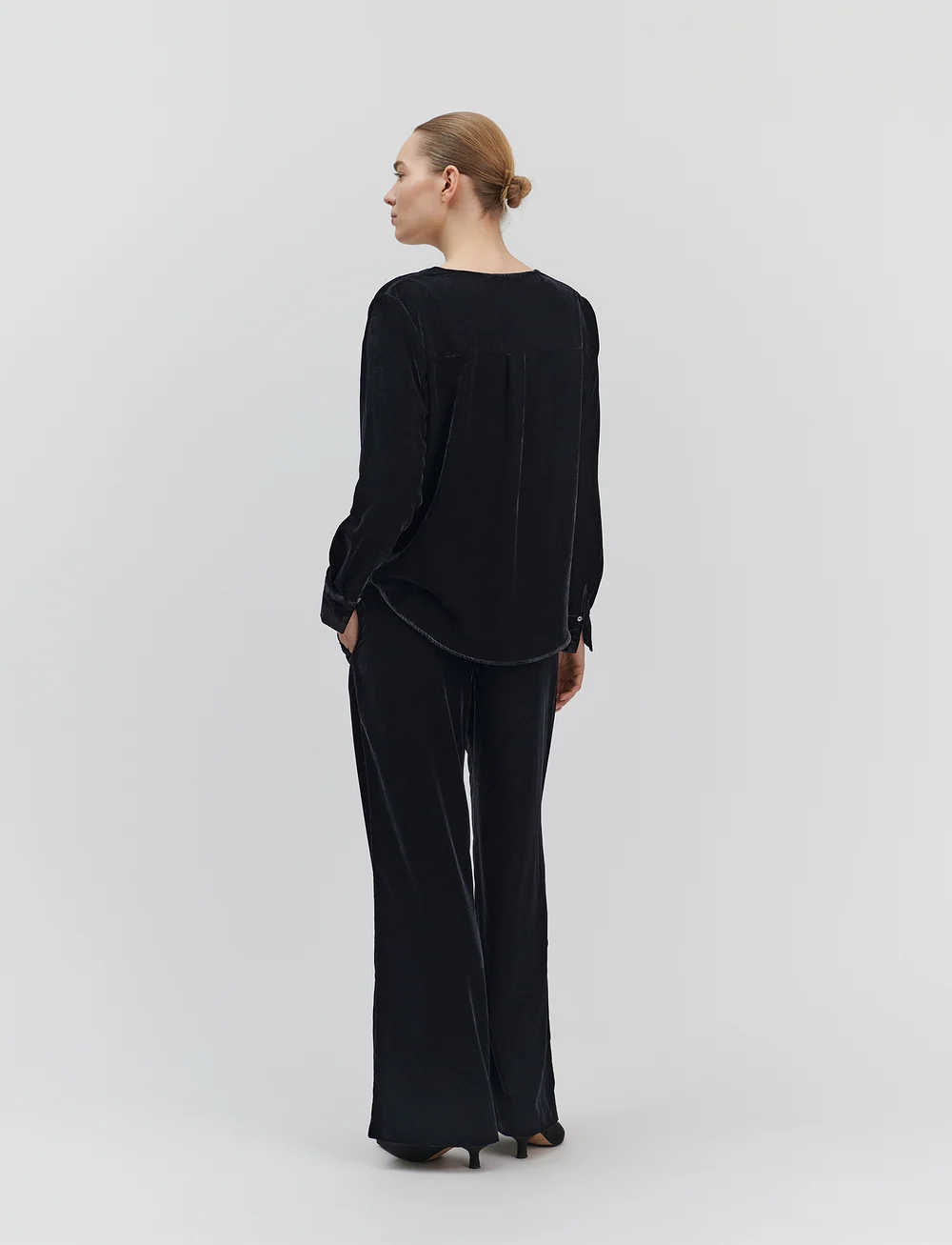 Rosemunde - Aomi Shirt - long sleeved blouses - black - 4