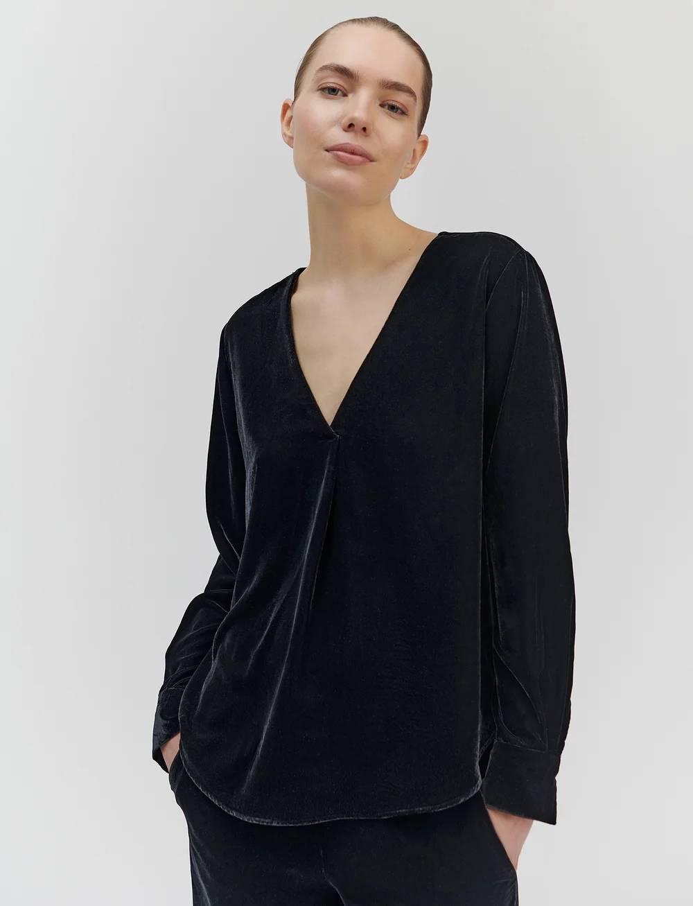 Rosemunde - Aomi Shirt - long sleeved blouses - black - 5