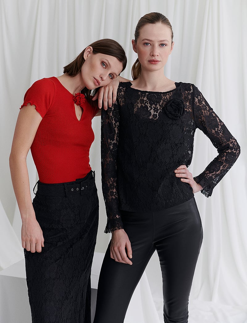 Rosemunde - RWDelilah LS top - långärmade toppar - black - 0