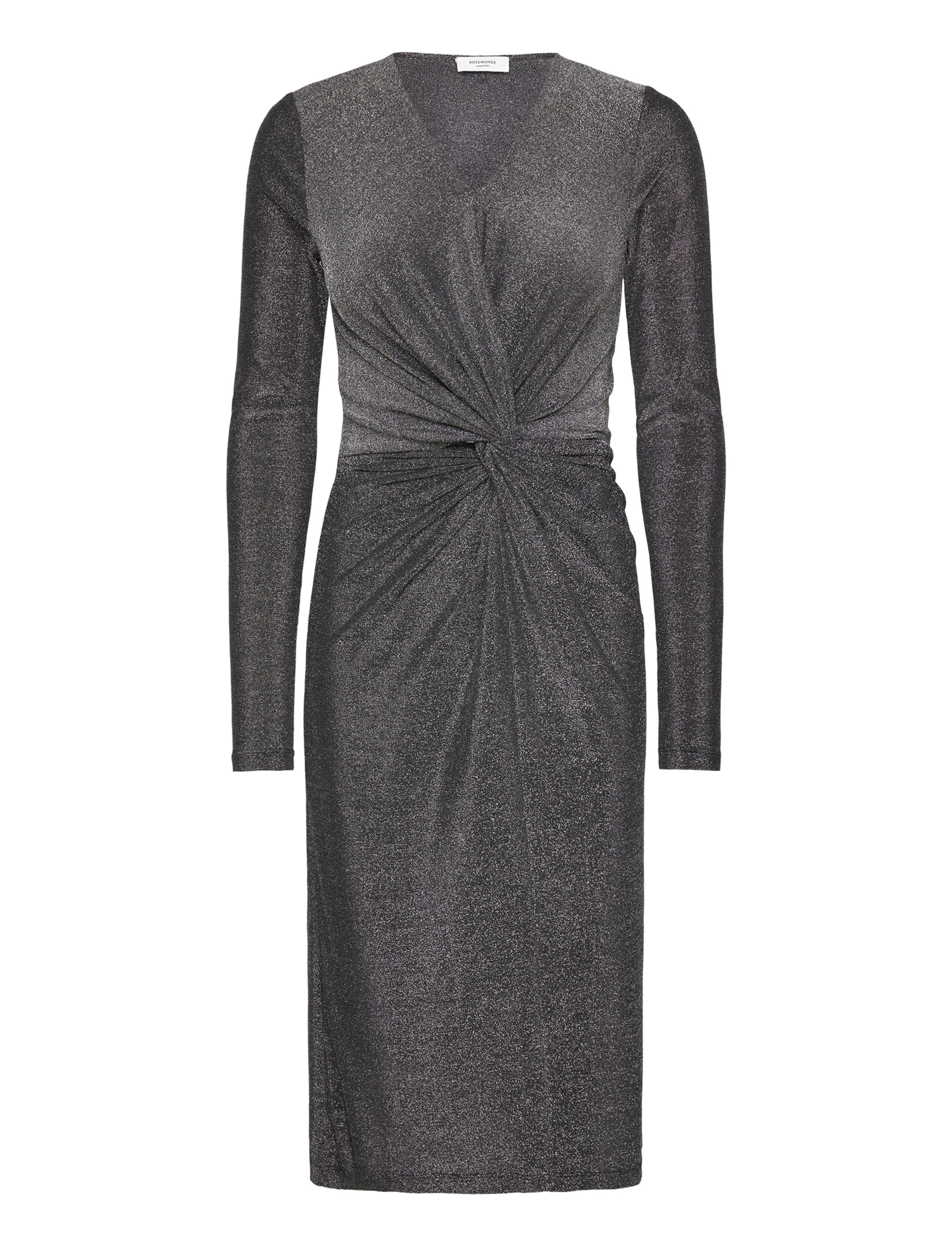 Rosemunde RWNora LS dress - Kjoler - BLACK W. SILVER LUREX / grey