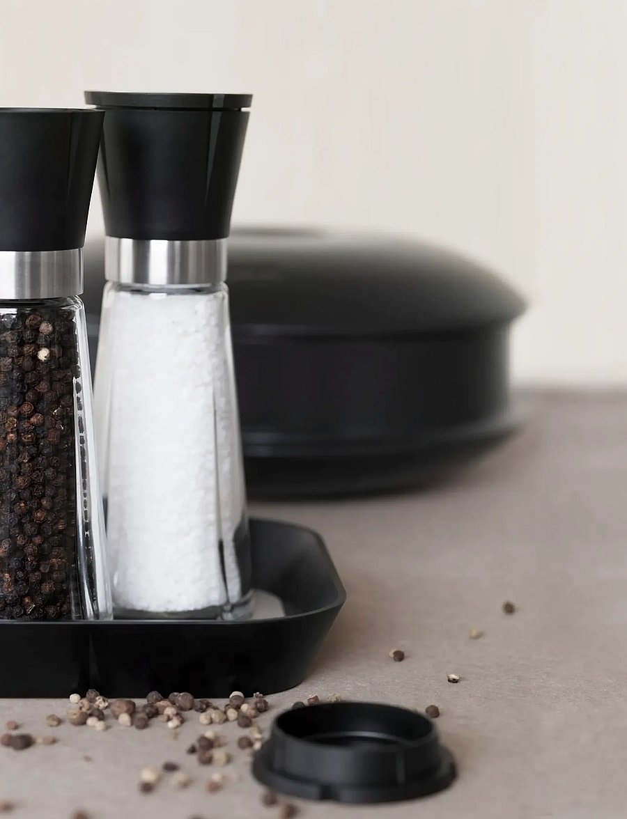 Rosendahl - GC Salt and pepper set H20.5 cm black/steel 2 set - moulins à sel et poivre - black/steel - 0