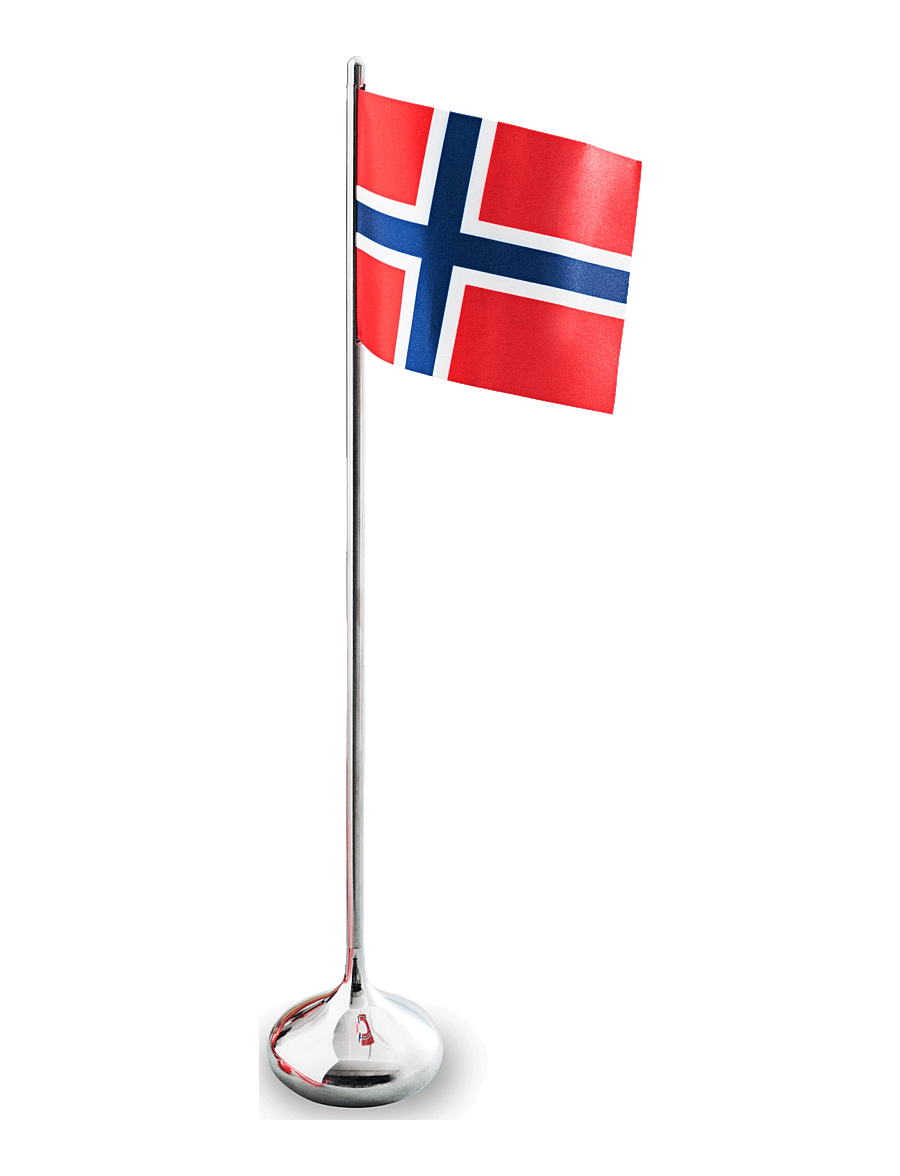 Rosendahl - RO Table flag Norwegian H35 cm silver coloured - figures & sculptures - silver coloured - 1