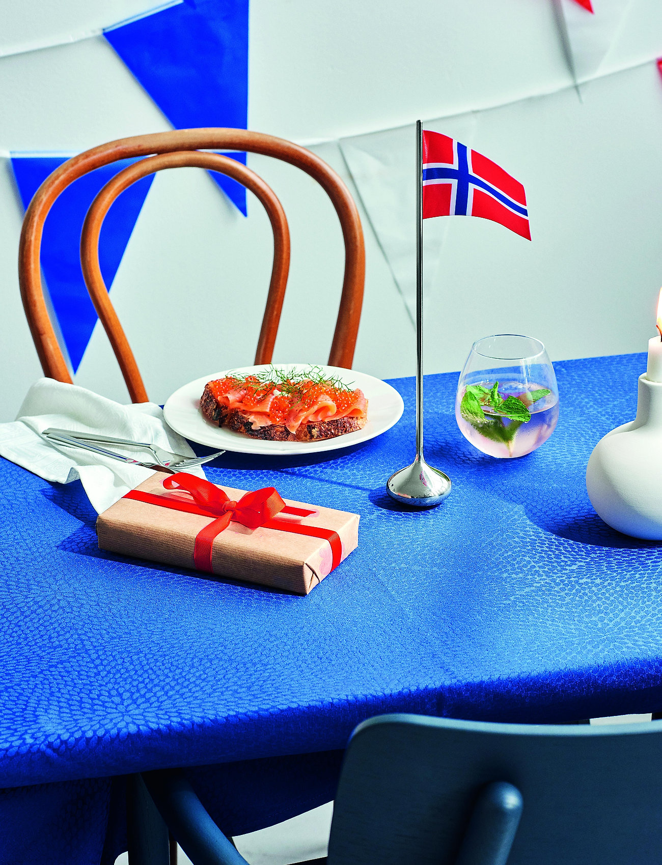 Rosendahl - RO Table flag Norwian H35 - dekorative wohnaccessoires - silver coloured - 1