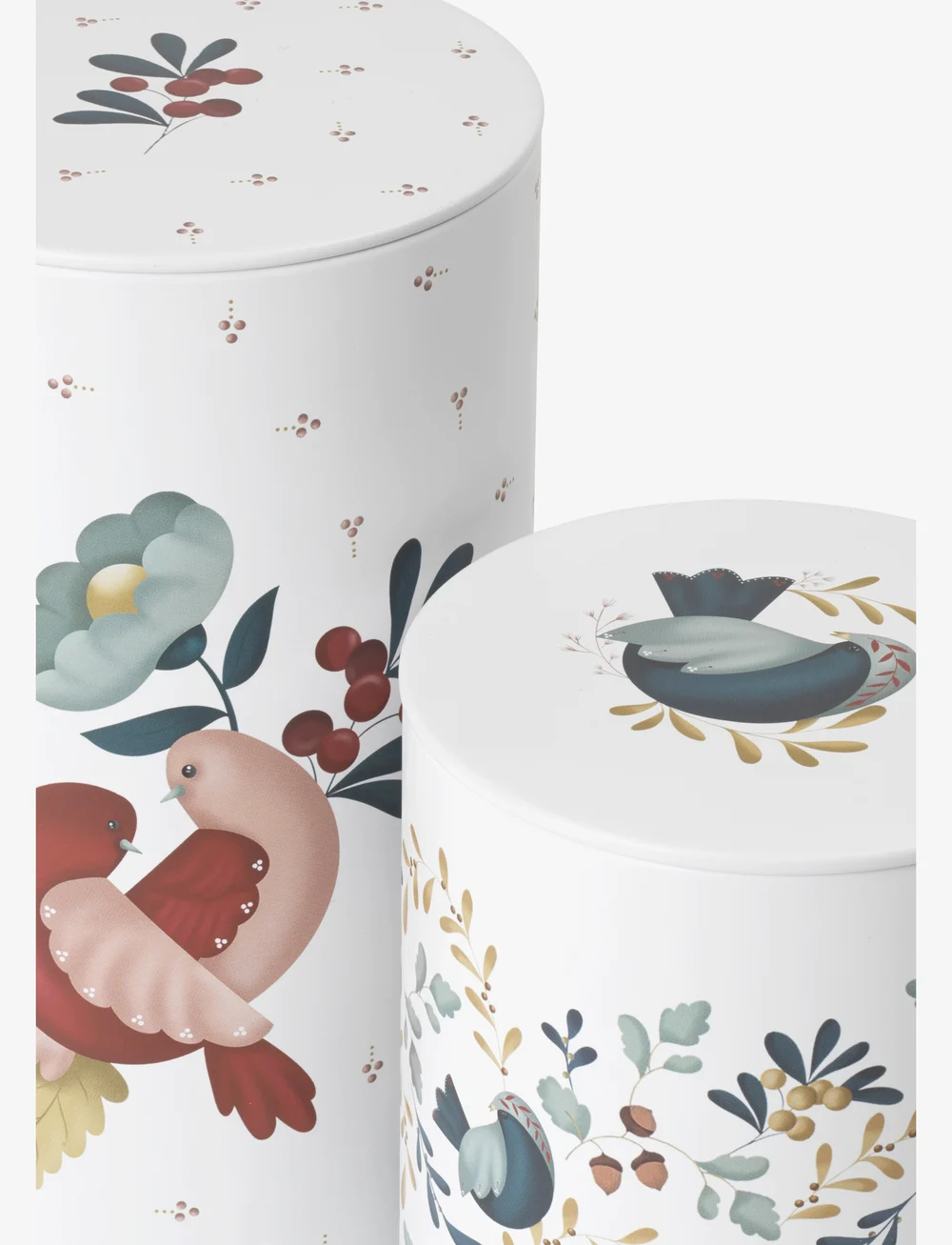 Rosendahl - GC Cottage Förvaringsburk Ø10/Ø11 vit m. deko 2 st. - köp efter pris - white w. deco - 1