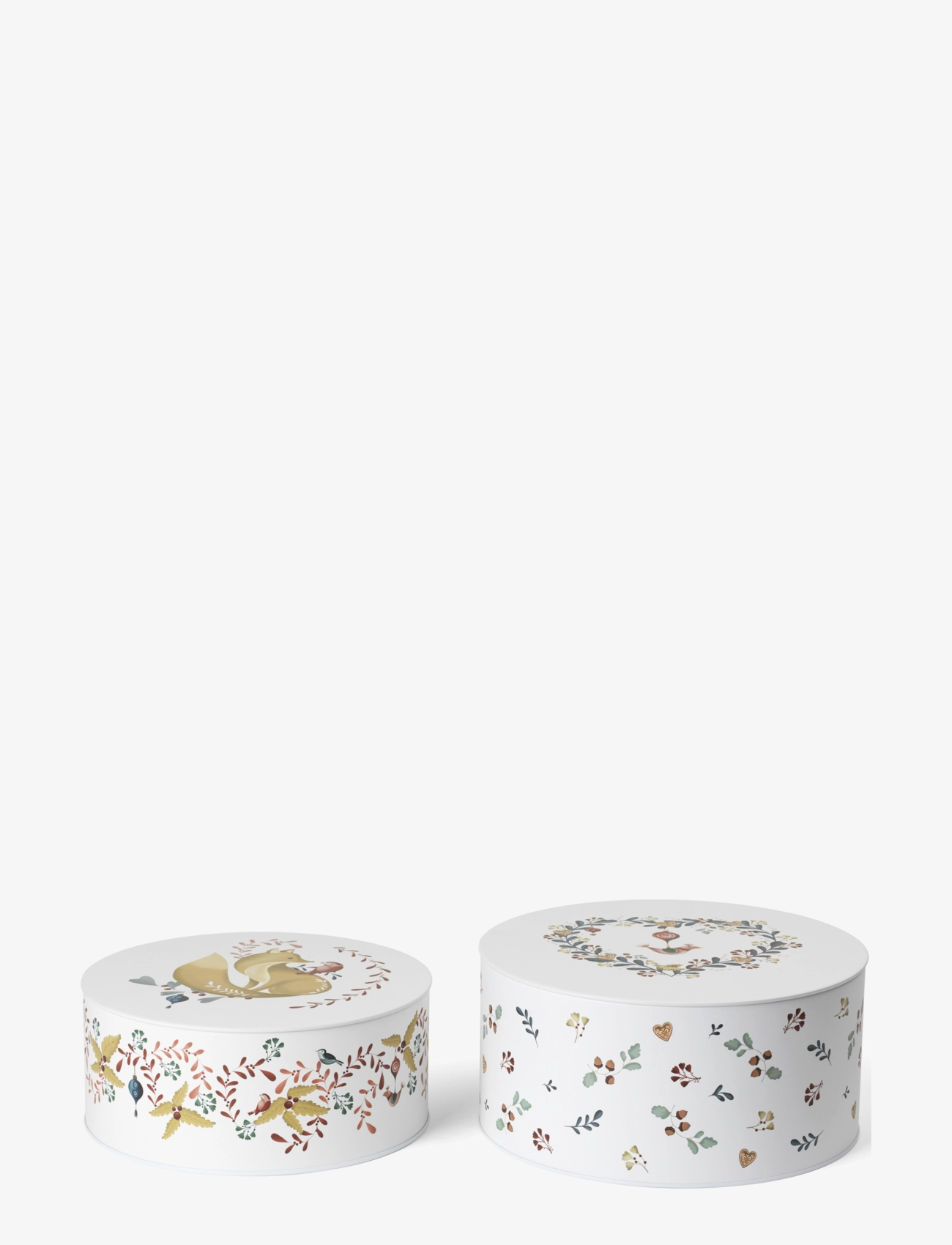 Rosendahl GC Cottage Storage Tin Ø10/Ø11 white w. deco 2 pcs. - 4 for 3 - WHITE W. DECO / multi