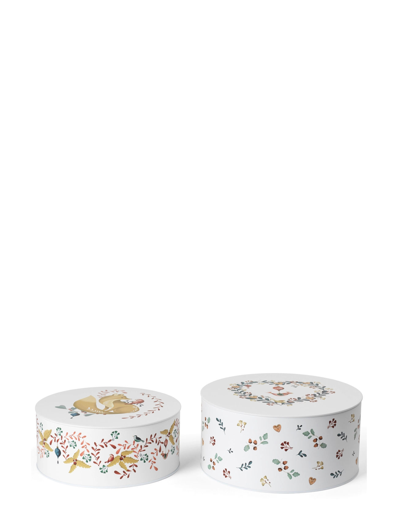 Rosendahl - GC Cottage Storage Tin Ø20/Ø22 white w. deco 2 pcs. - aufbewahrungskörbe - white w. deco - 2