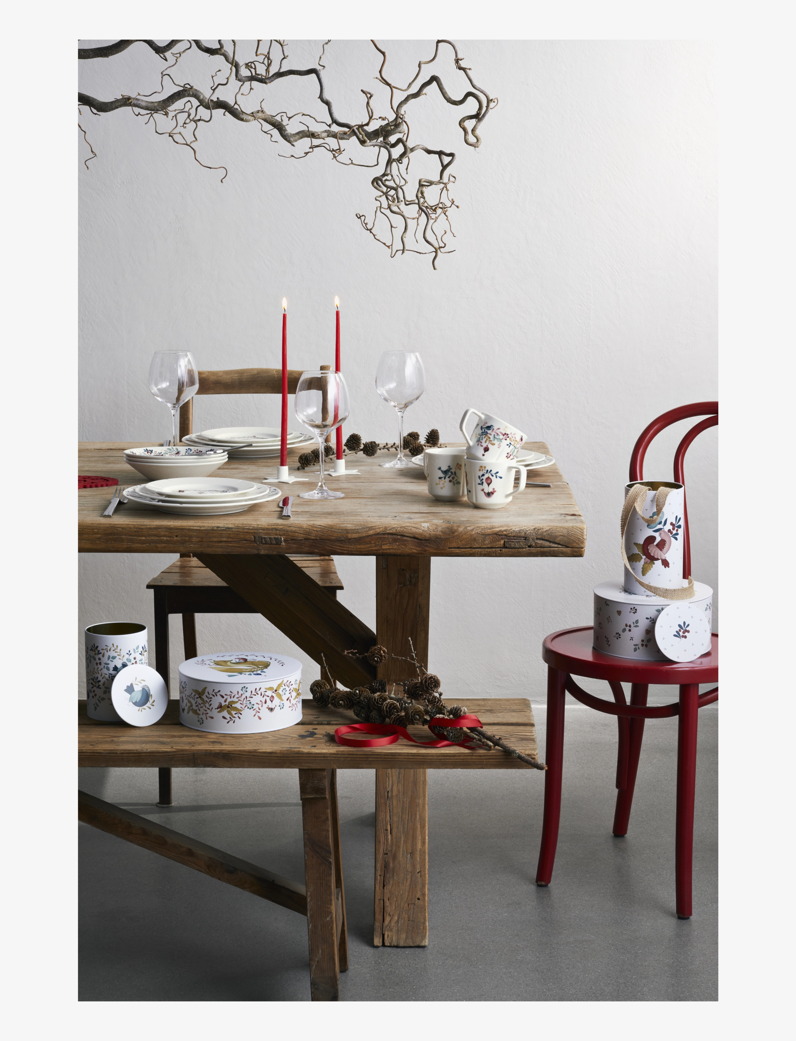 Rosendahl - GC Cottage Tallerken Ø27 cm hvit m. deko - middagstallerkener - white w. deco - 5