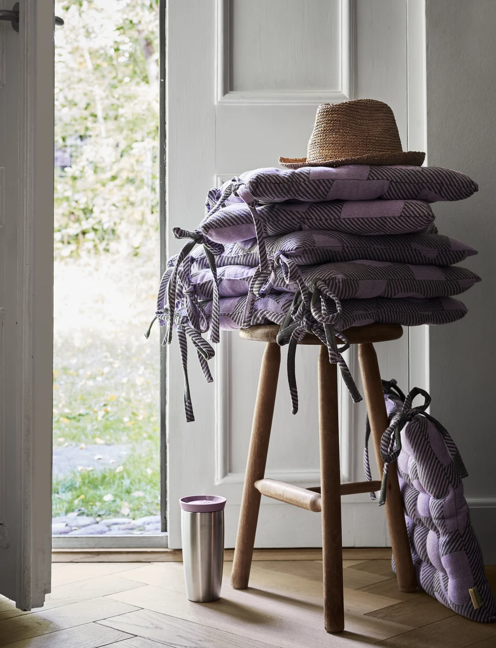 Rosendahl - Rosendahl Textiles Outdoor Natura Cushion 40x4x40 cm green/lavender - kissen - green/lavender - 2