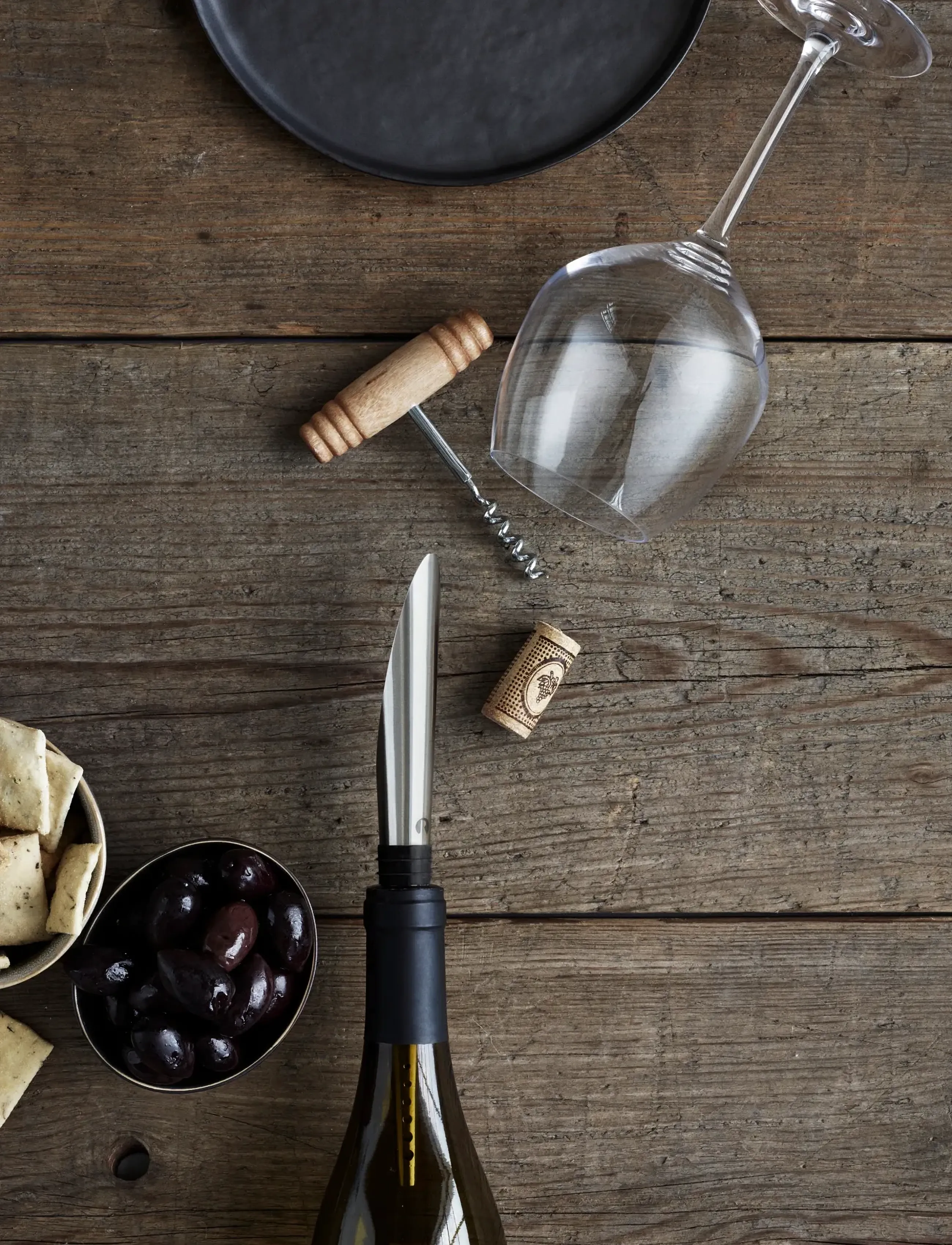 Rosendahl Gc Barware Skænke-, Ilte- Og Dekanteringsprop Sort/Stål, H24 cm, Silver, Tilbehør Til Drinks Og Barer > Flaskeåbnere Og Vinpropper, Unisex