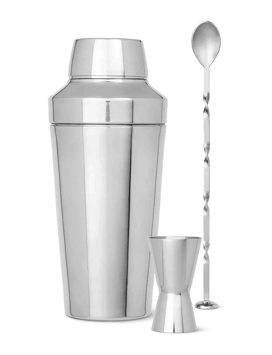 Rosendahl - Rosendahl Bar set, shaker H20, jigger 2/4cl, stirring spoon H31 cm - shakers et ustensiles à cocktails - steel - 1