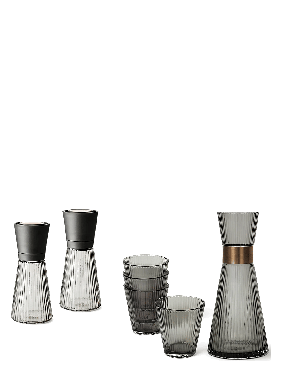 Rosendahl - GC Nouveau Sæt Water Carafe (25376) 4 pcs Water Tumbler (25375) 2 pcs Grinders (15753) smoke - wasserkaraffen - smoke - 1