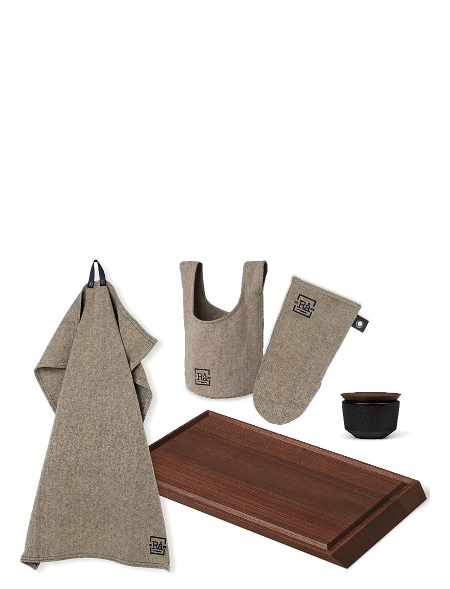 Rosendahl - RÅ salt cellar,chopping board,tea towel,mitten,bread basket - karklude & opvaskebørster - wood - 1