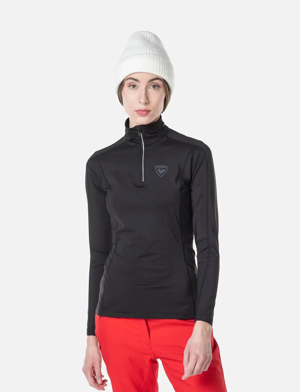 ROSSIGNOL - W CLASSIQUE 1/2 ZIP - fleece & midlayer - black - 0