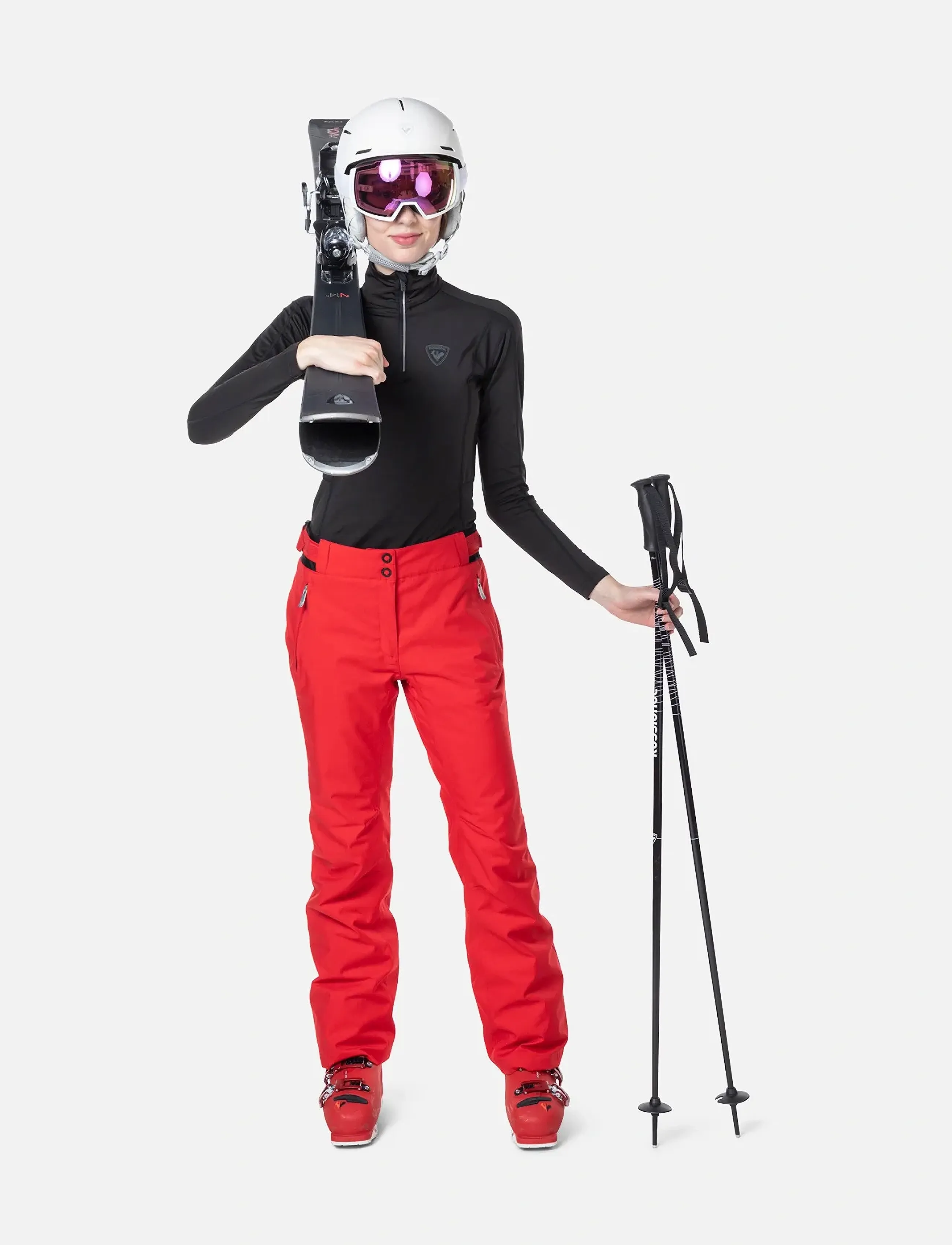 ROSSIGNOL - W CLASSIQUE 1/2 ZIP - alussärgid - black - 3