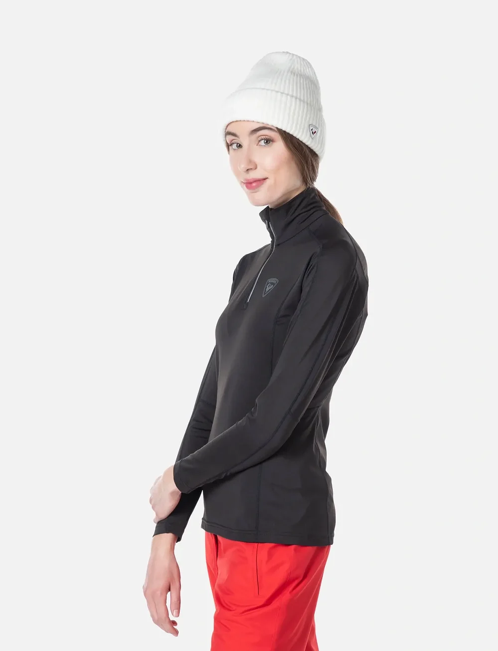 ROSSIGNOL - W CLASSIQUE 1/2 ZIP - fleece & midlayer - black - 5