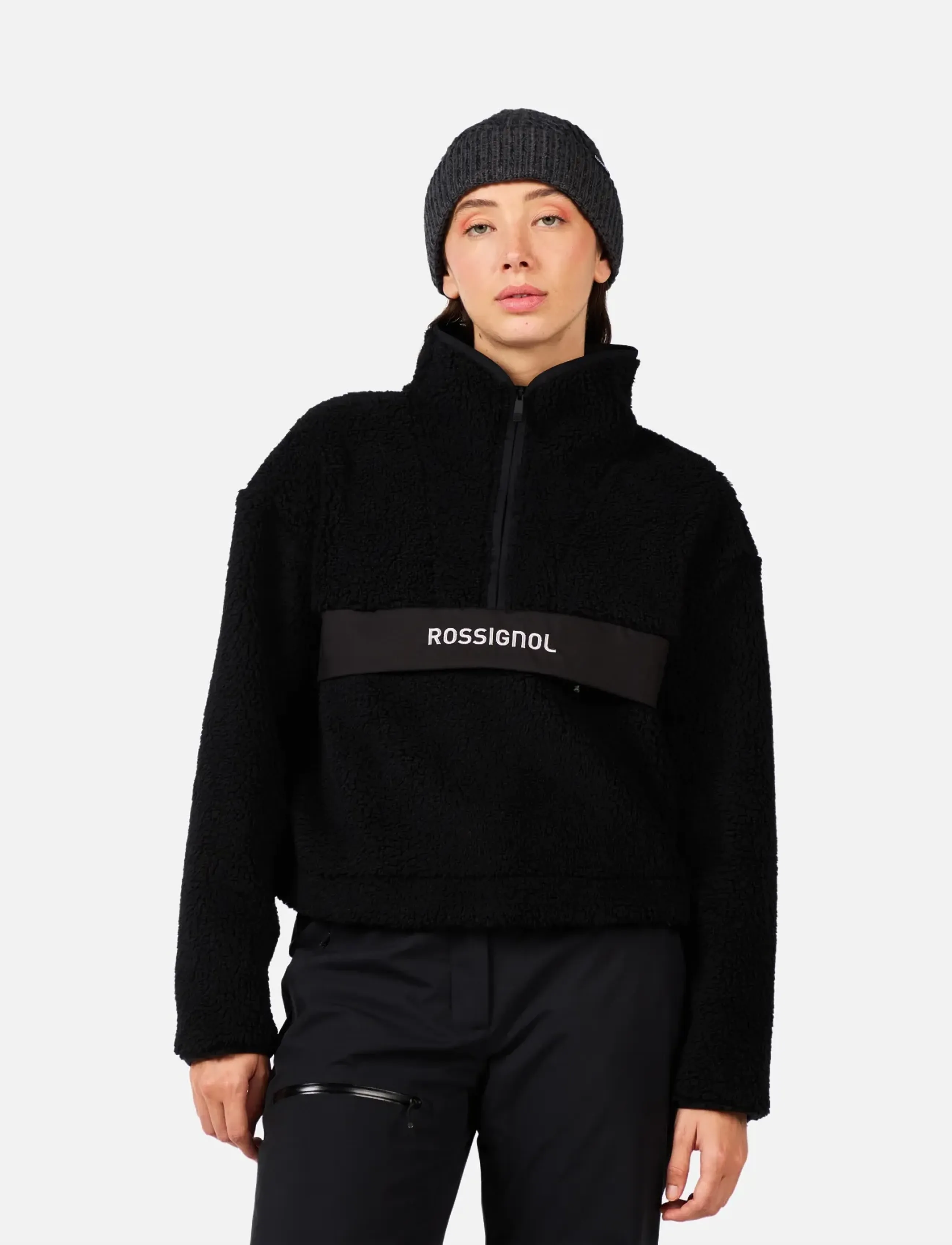 ROSSIGNOL W Alltrack Hz Fleece, Half-Zip Fleece, Schwarz, Gr.L