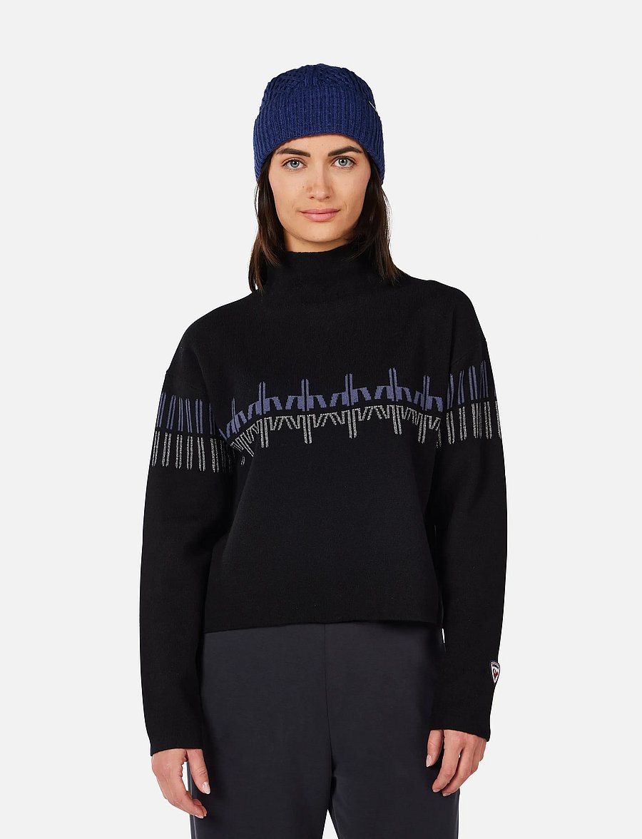 ROSSIGNOL - W PATTERNED TN SWEATER - adījumi - black - 0