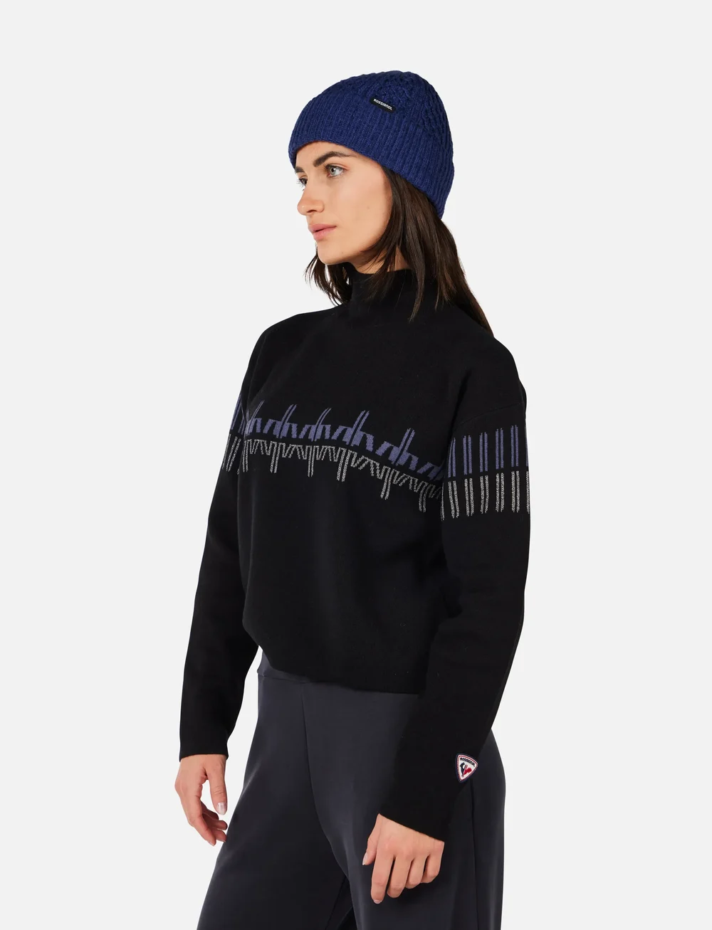 ROSSIGNOL - W PATTERNED TN SWEATER - strickmode - black - 4