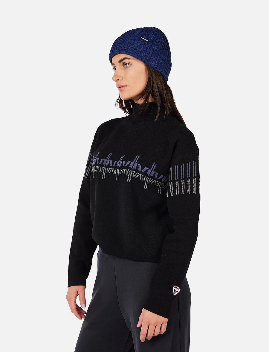 ROSSIGNOL - W PATTERNED TN SWEATER - adījumi - black - 4