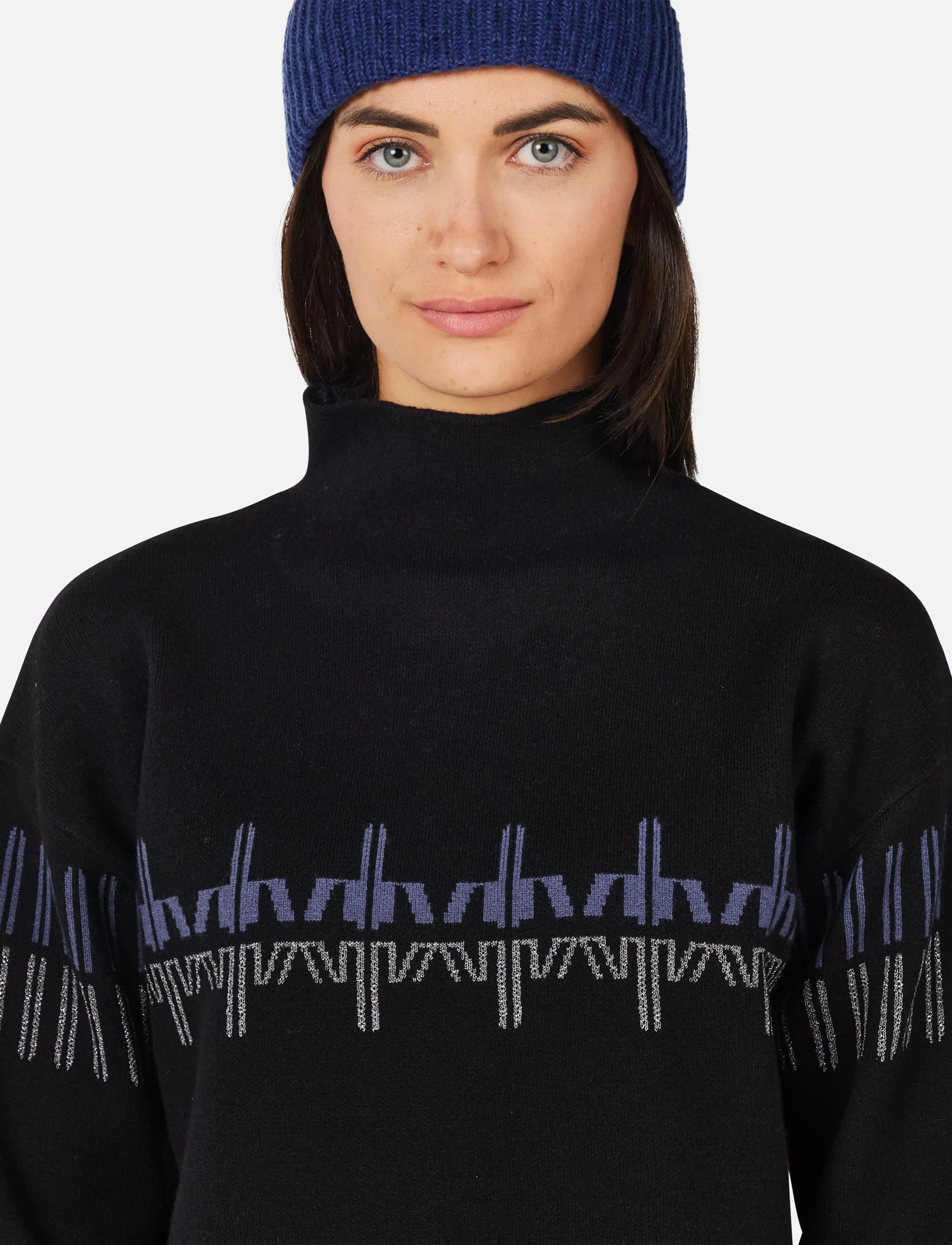 ROSSIGNOL - W PATTERNED TN SWEATER - stickat - black - 5