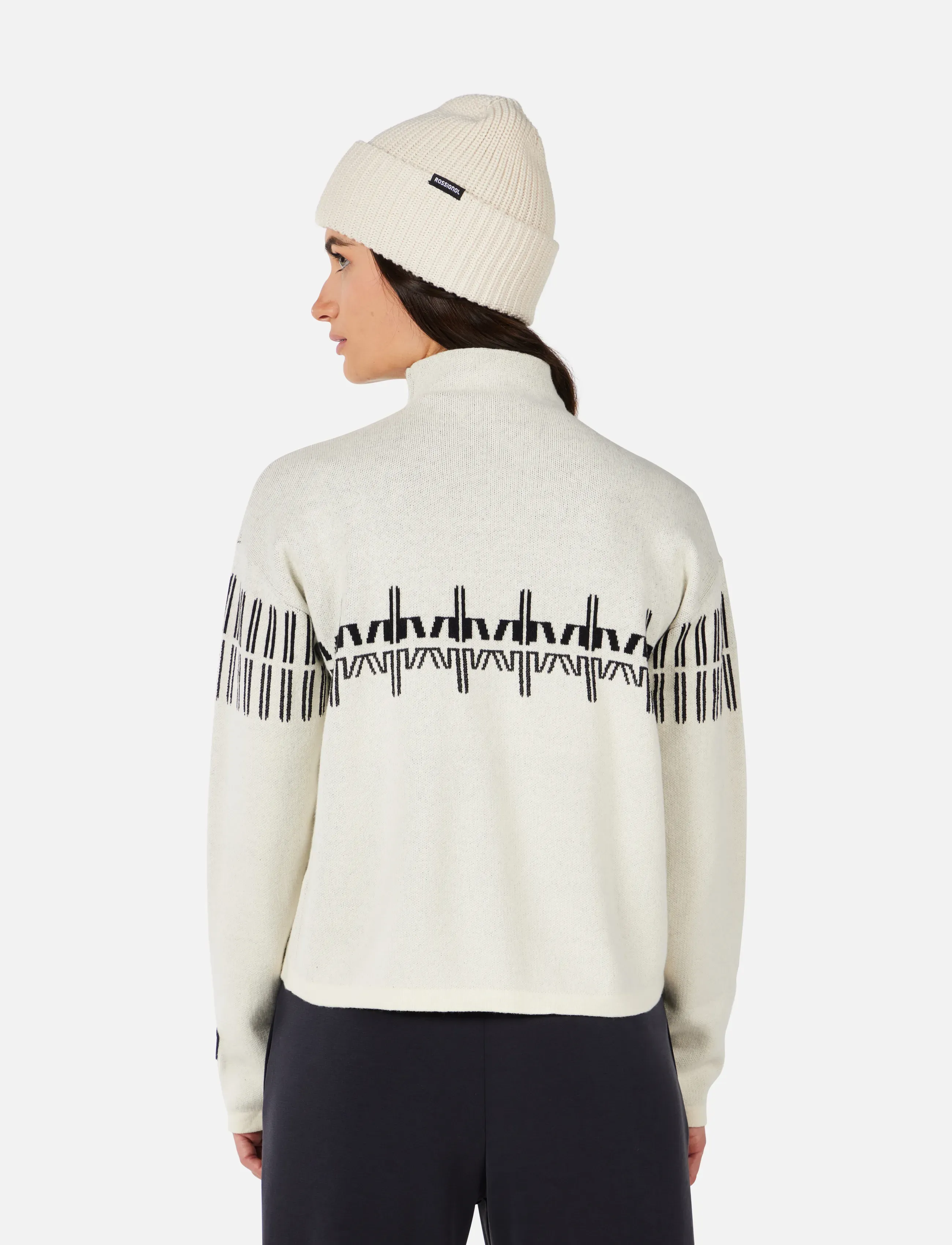 ROSSIGNOL - W PATTERNED TN SWEATER - stickat - nature white - 3