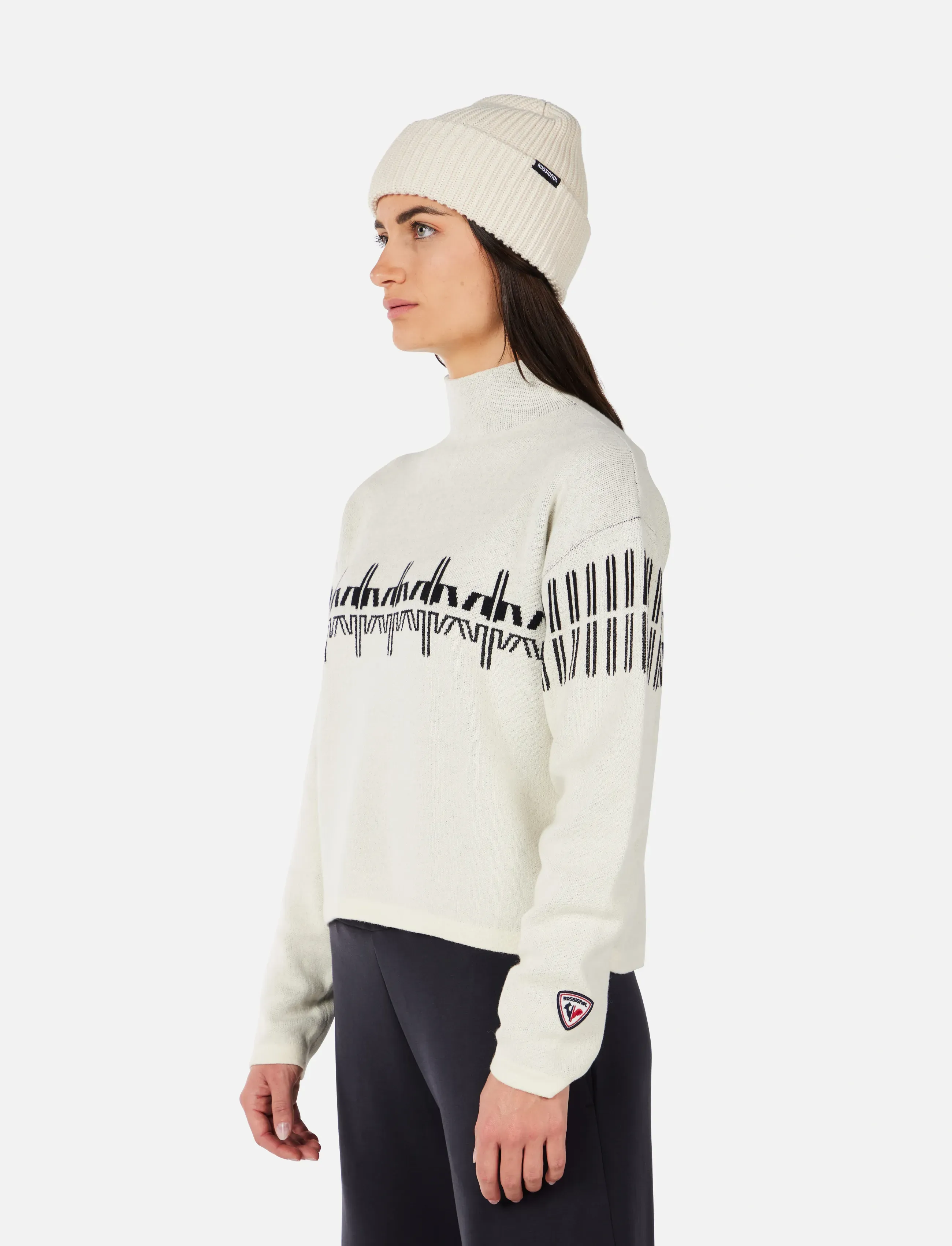 ROSSIGNOL - W PATTERNED TN SWEATER - stickat - nature white - 4