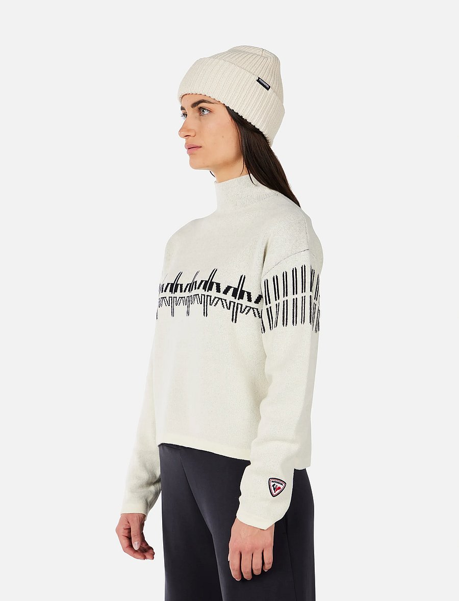 ROSSIGNOL - W PATTERNED TN SWEATER - sweatshirts - nature white - 4