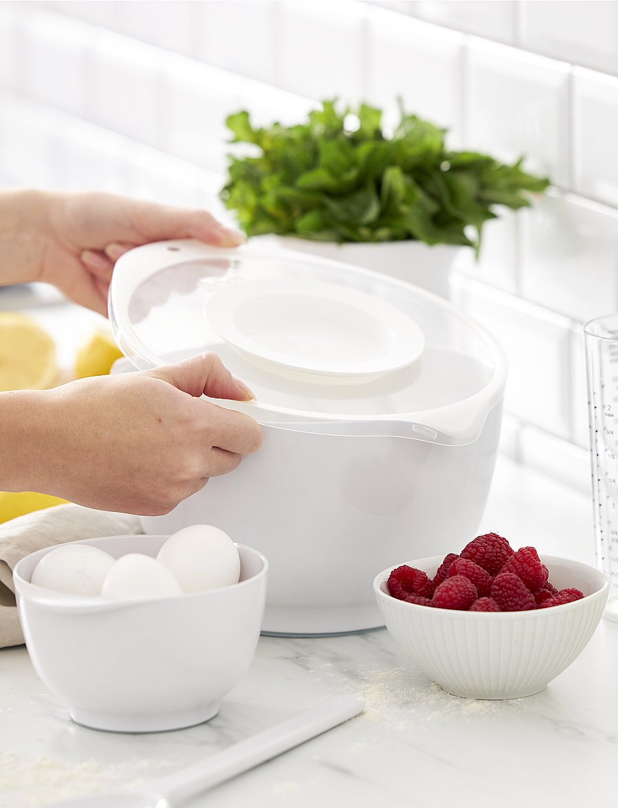 Rosti - Margrethe bowl w. anti-splashlid - white - 3