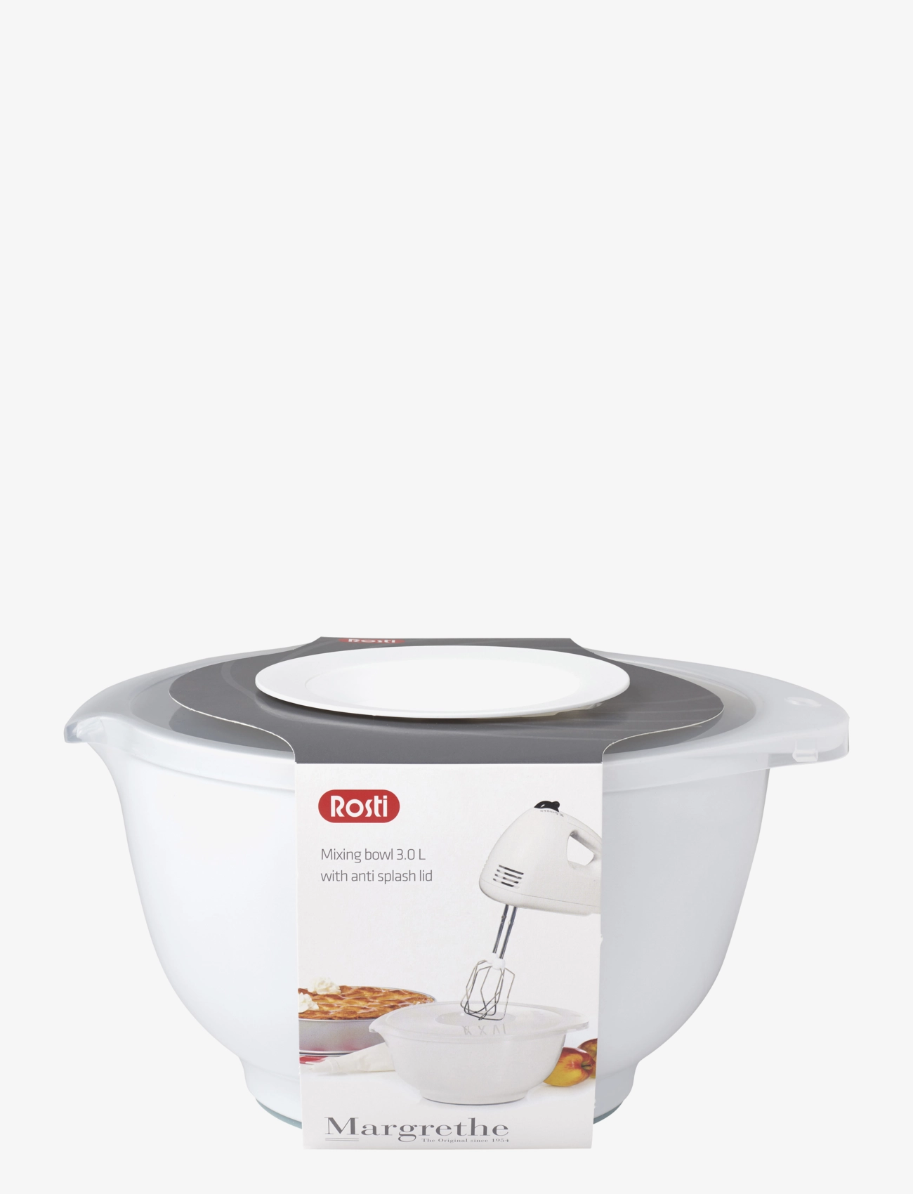 Rosti - Margrethe bowl w. anti-splashlid - white - 1