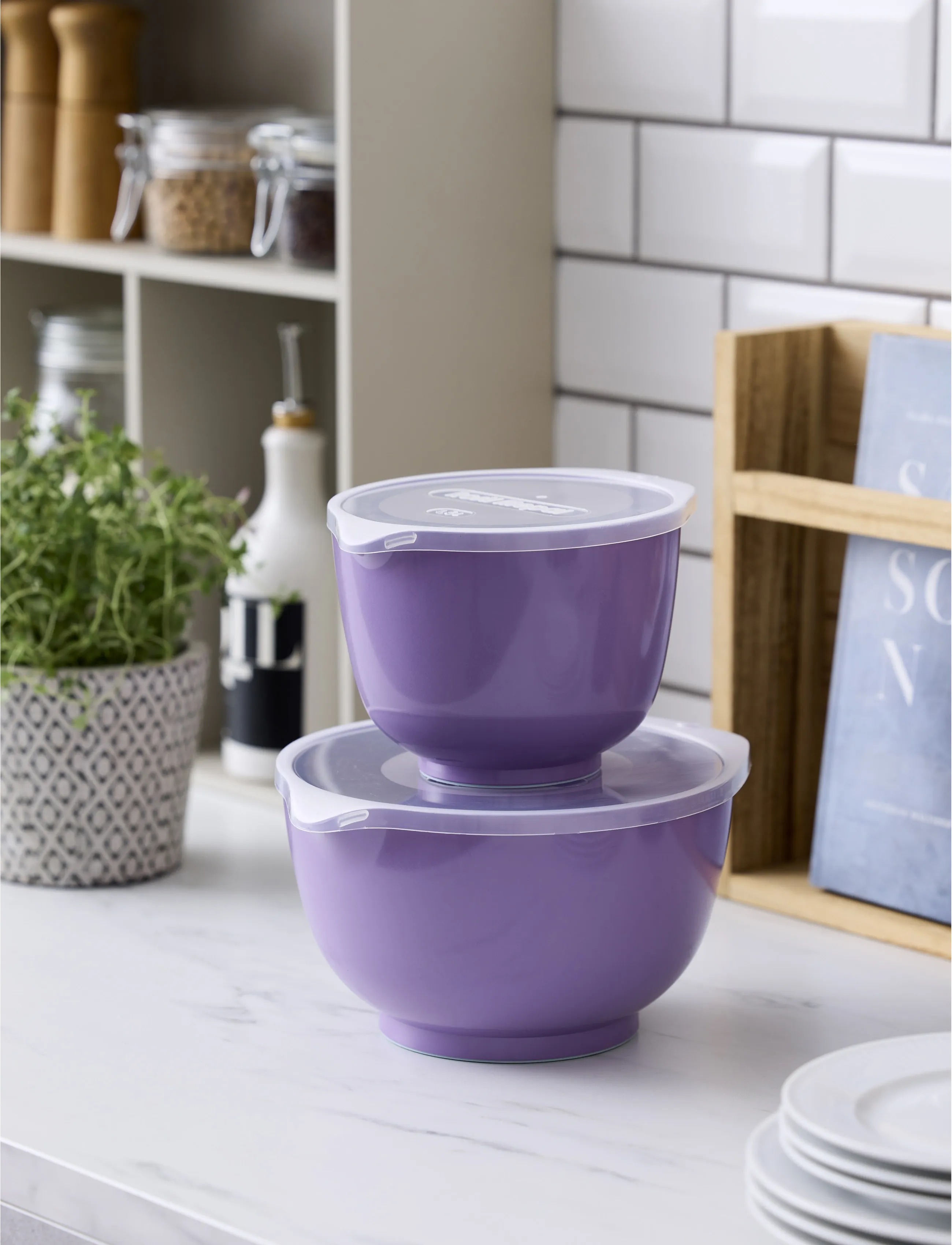 Rosti Røreskålesæt 4 Dele New Margrethe, One Size, Baking Accessories, Lila - Mixing Bowls, Homeware