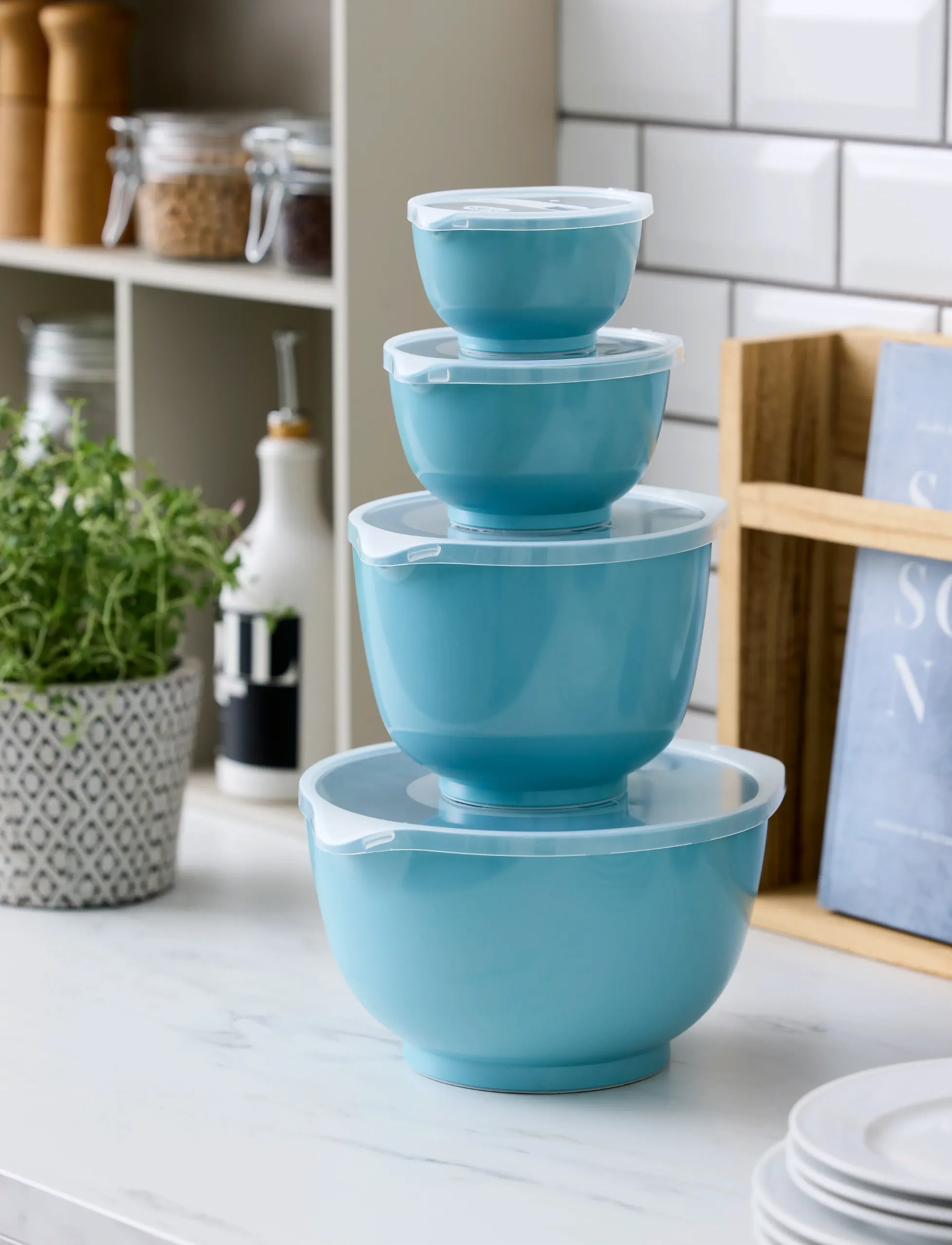 Rosti Røreskålesæt 8 Dele New Margrethe, One Size, Baking Accessories, Grün - Mixing Bowls, Homeware