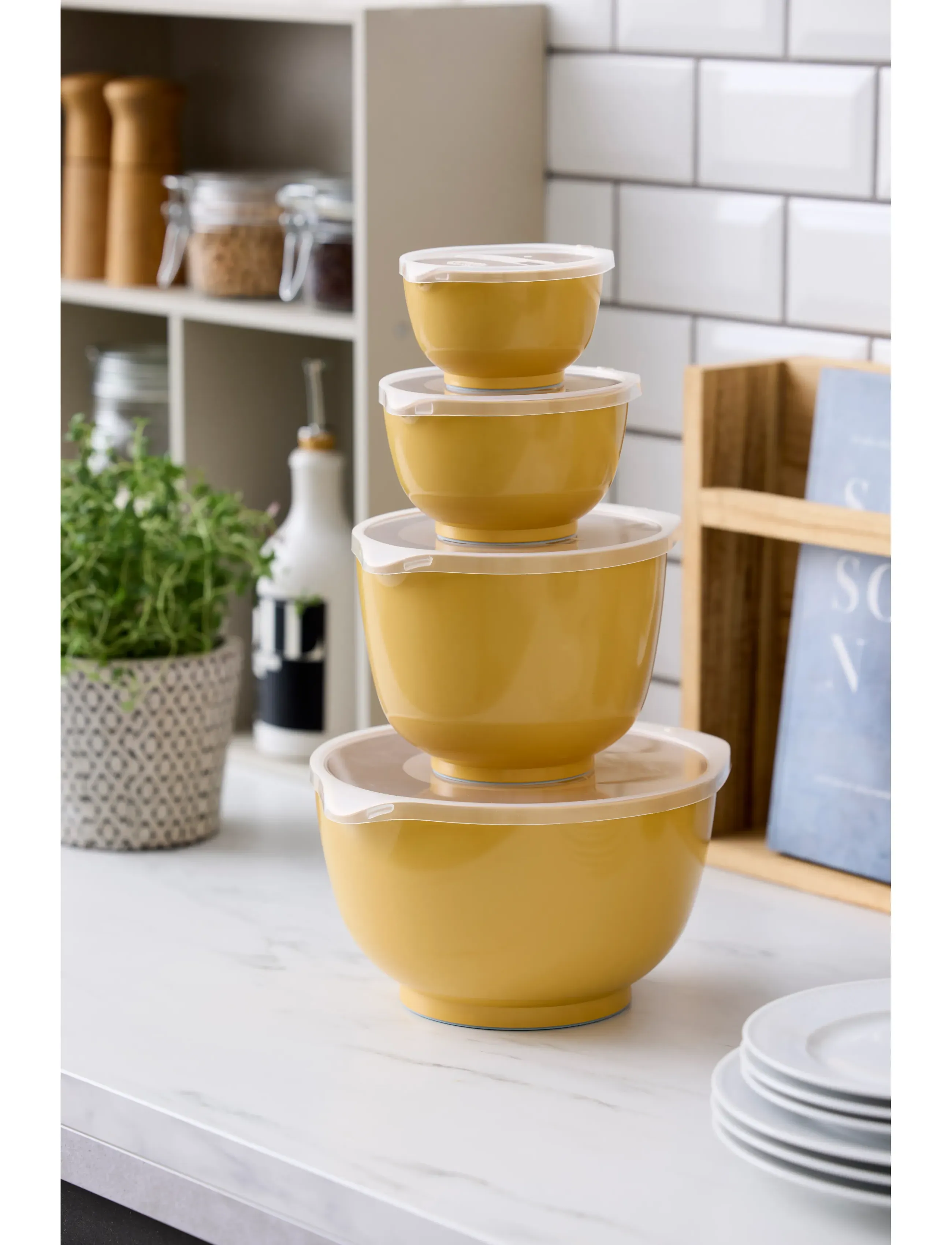 Rosti Røreskålesæt 8 Dele New Margrethe, One Size, Baking Accessories, Gelb - Mixing Bowls, Homeware