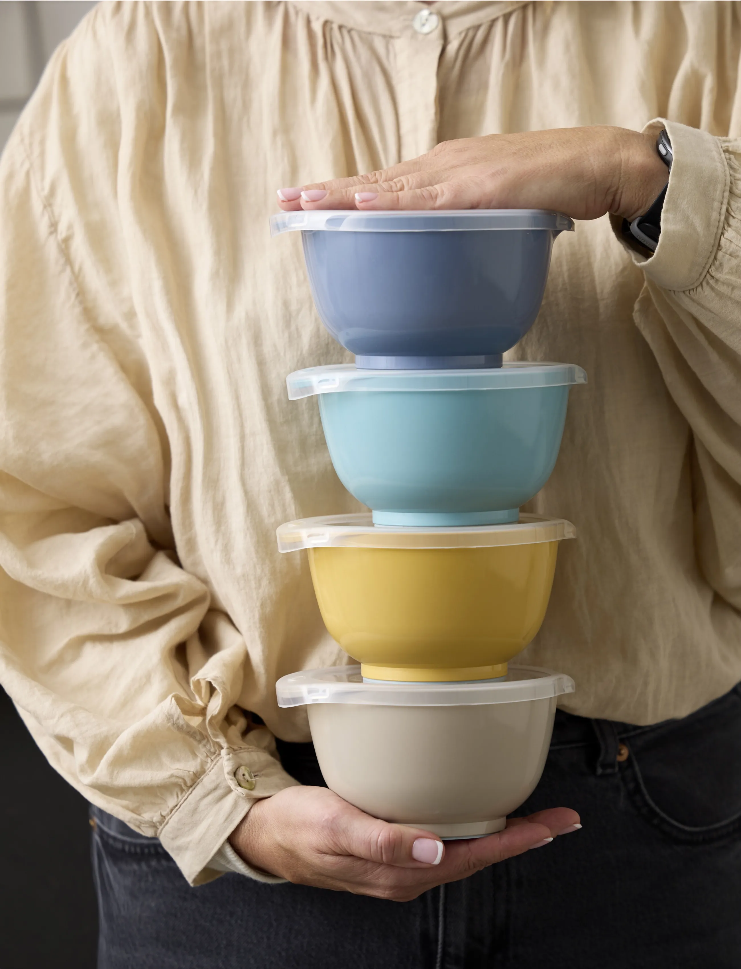 Rosti - Mixing bowl set with lid NEW Margrethe - segamiskausid - brun - 5