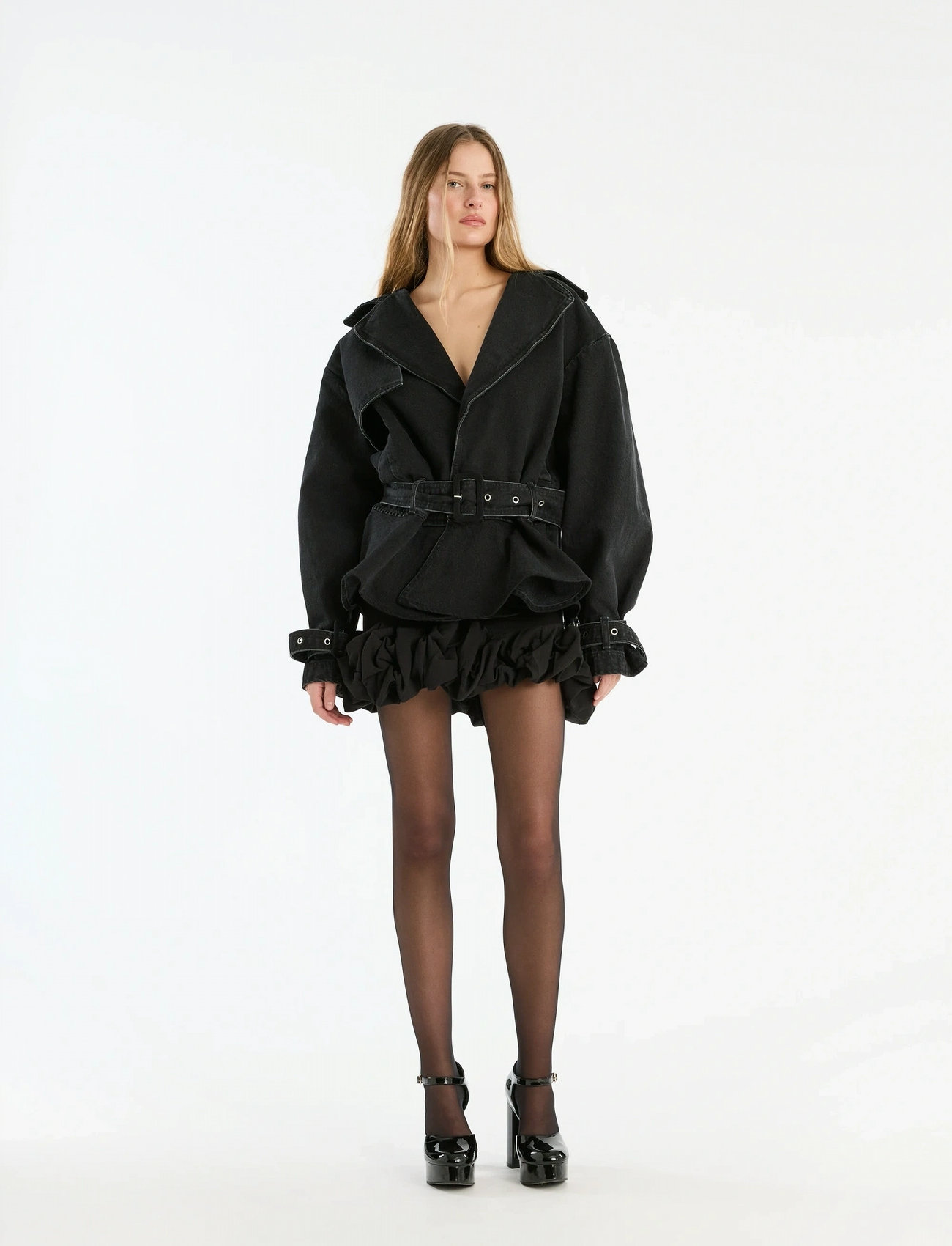 ROTATE Crepe Mini Skirt - Black - 34