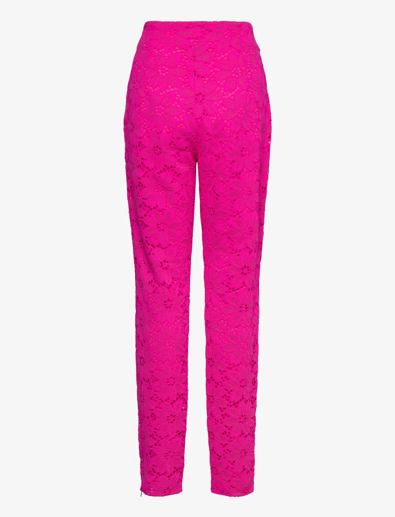 ROTATE Birger Christensen - Lace High Rise Pants - straight leg trousers - pink glo - 1