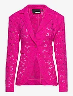Lace Figure Fitted Blazer - PINK GLO