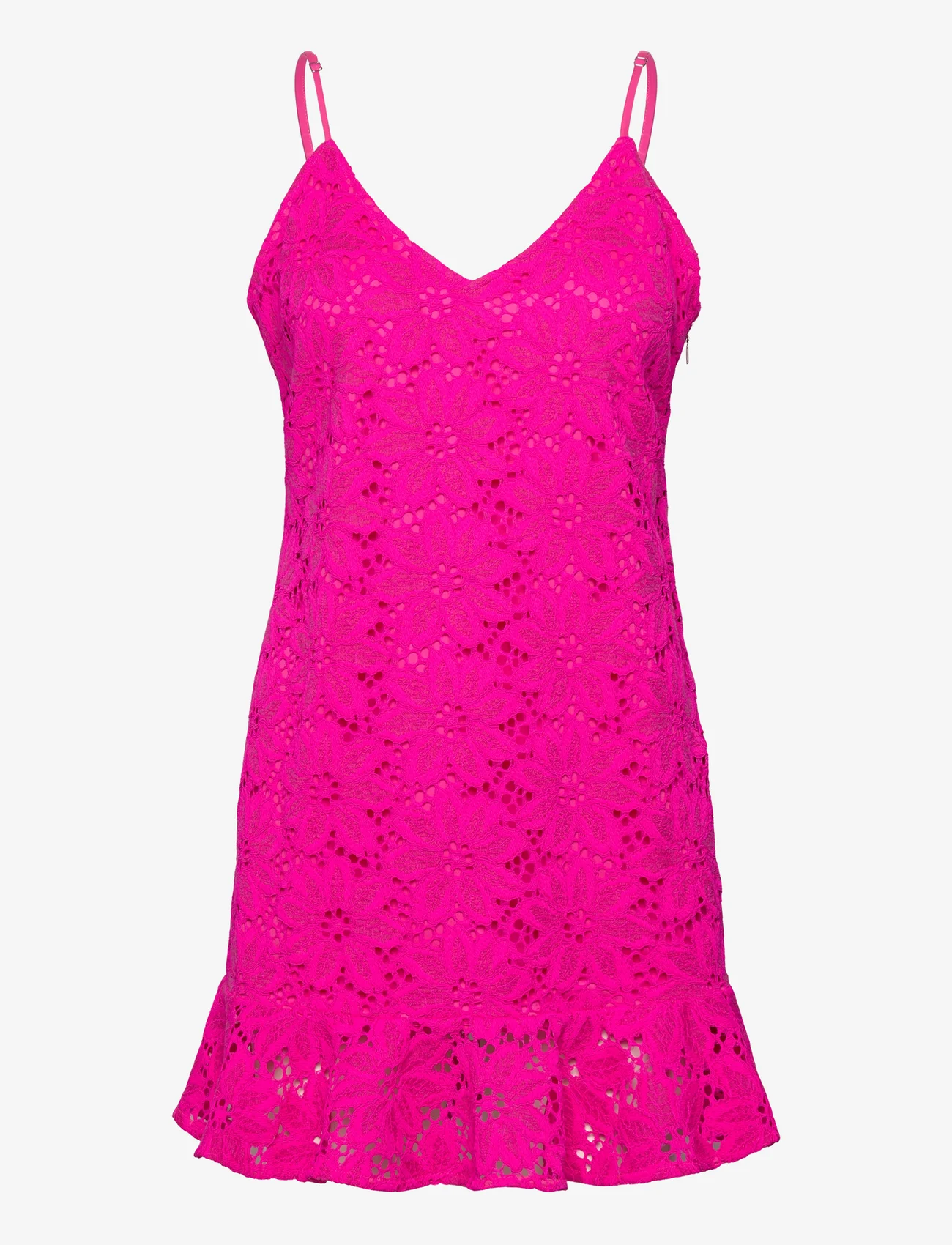 ROTATE Birger Christensen - Lace Flounce Slip Dress - schlupfkleider - pink glo - 0