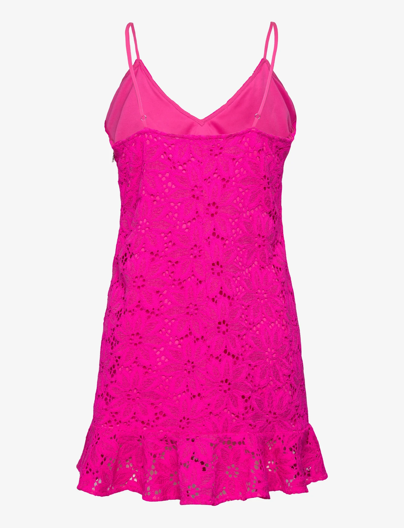 ROTATE Birger Christensen - Lace Flounce Slip Dress - schlupfkleider - pink glo - 1