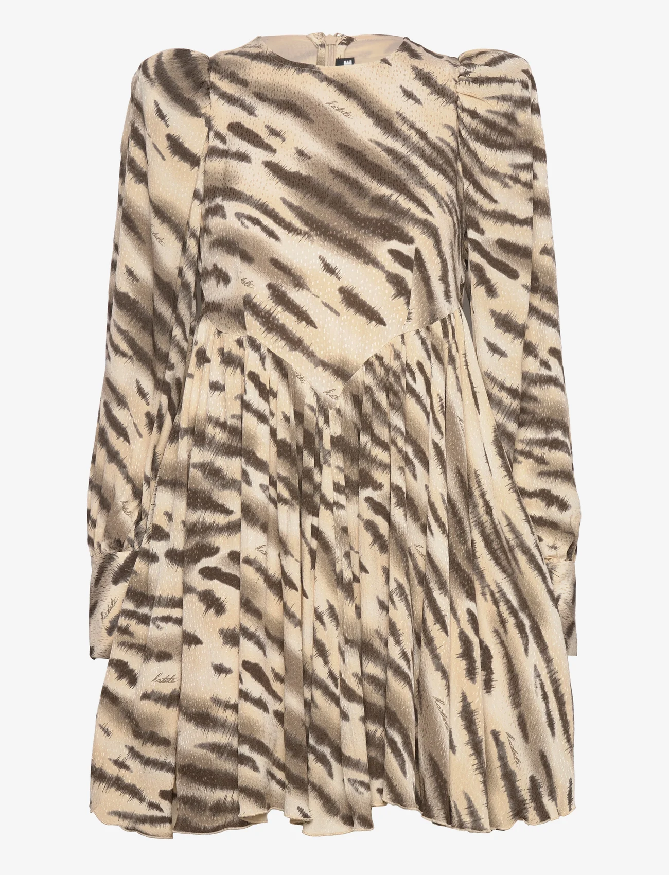 ROTATE Birger Christensen - Light Jacquard Mini Dress - odzież imprezowa w cenach outletowych - putty beige comb. - 0