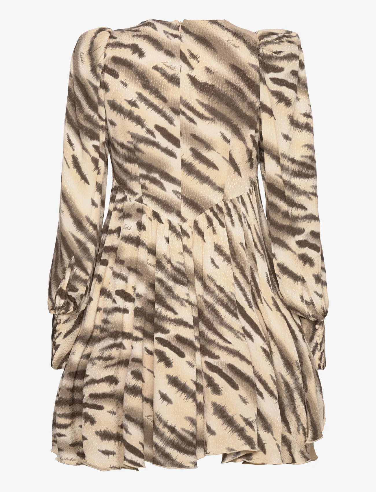 ROTATE Birger Christensen - Light Jacquard Mini Dress - odzież imprezowa w cenach outletowych - putty beige comb. - 1