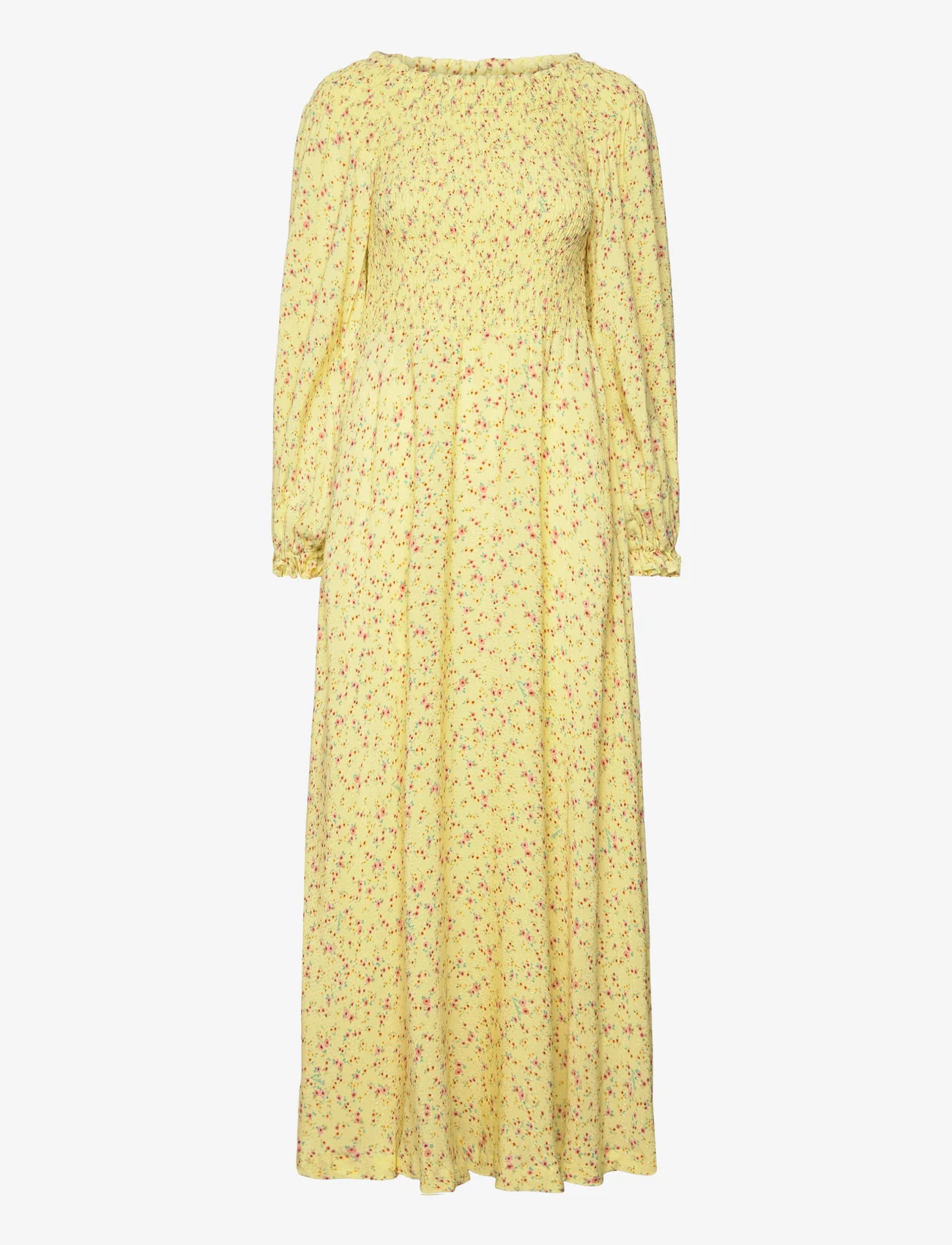 ROTATE Birger Christensen - Light Jacquard Maxi Dress - vasarinės suknelės - yellow pear comb. - 0