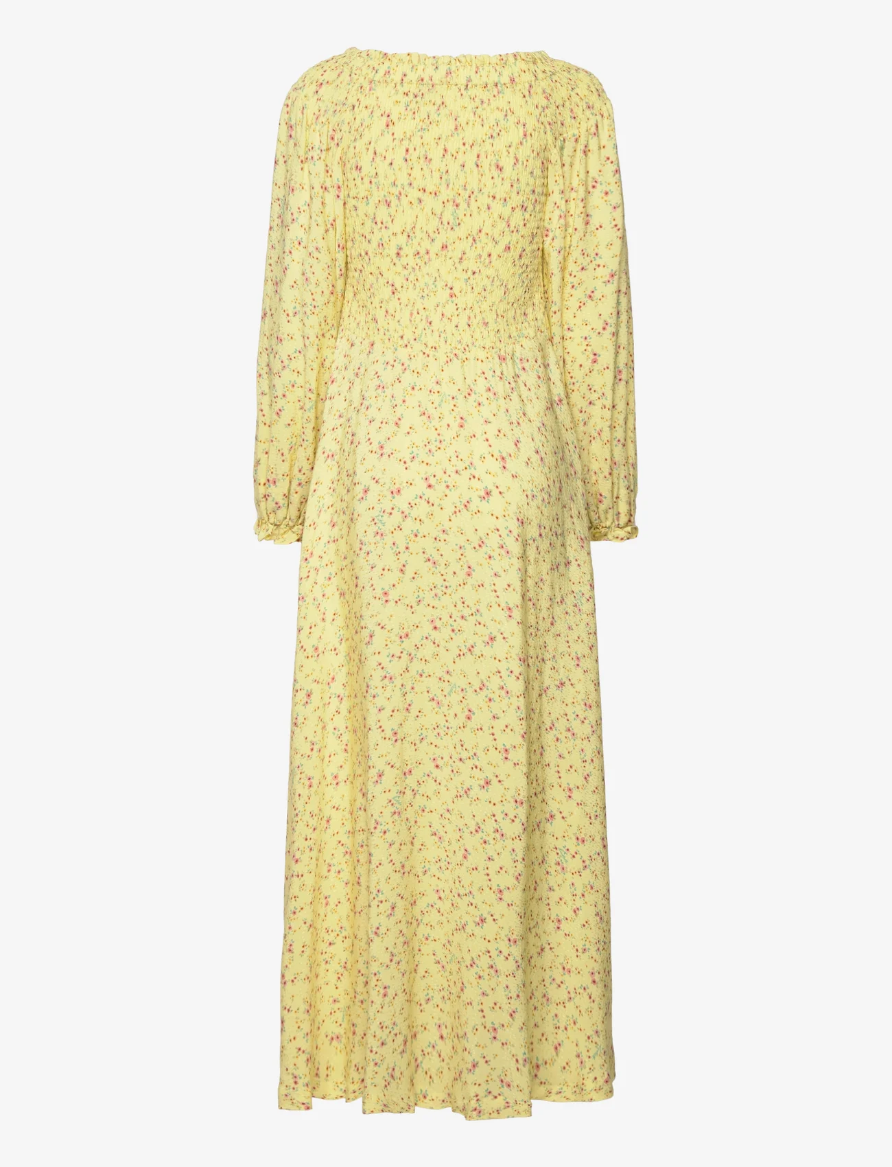 ROTATE Birger Christensen - Light Jacquard Maxi Dress - sommarklänningar - yellow pear comb. - 1