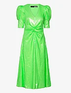 Sequins Maxi V-Neck Dress - GREEN GECKO