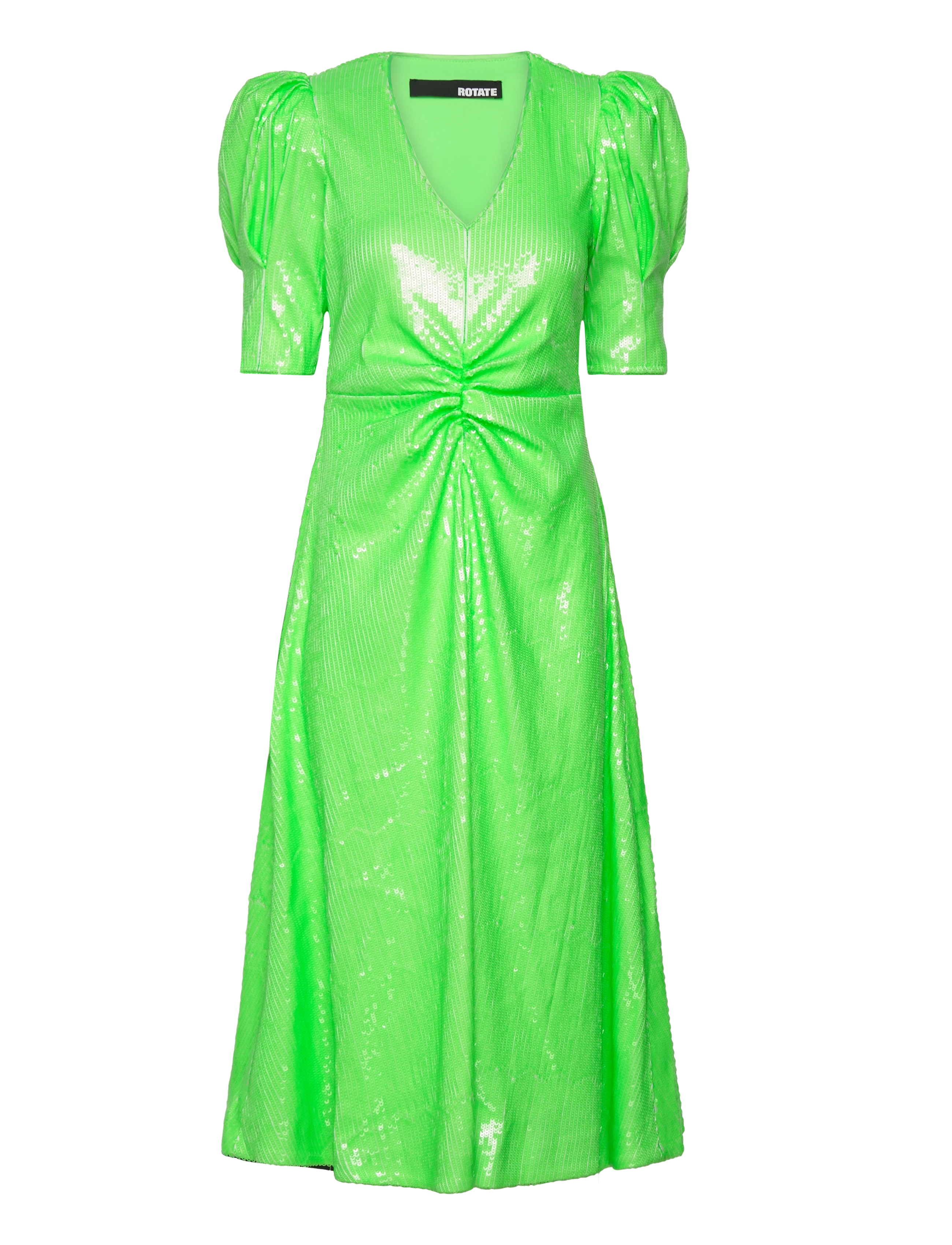 ROTATE Sequins Maxi V-Neck Dress - ROTATE Birger Christensen - GREEN GECKO / green