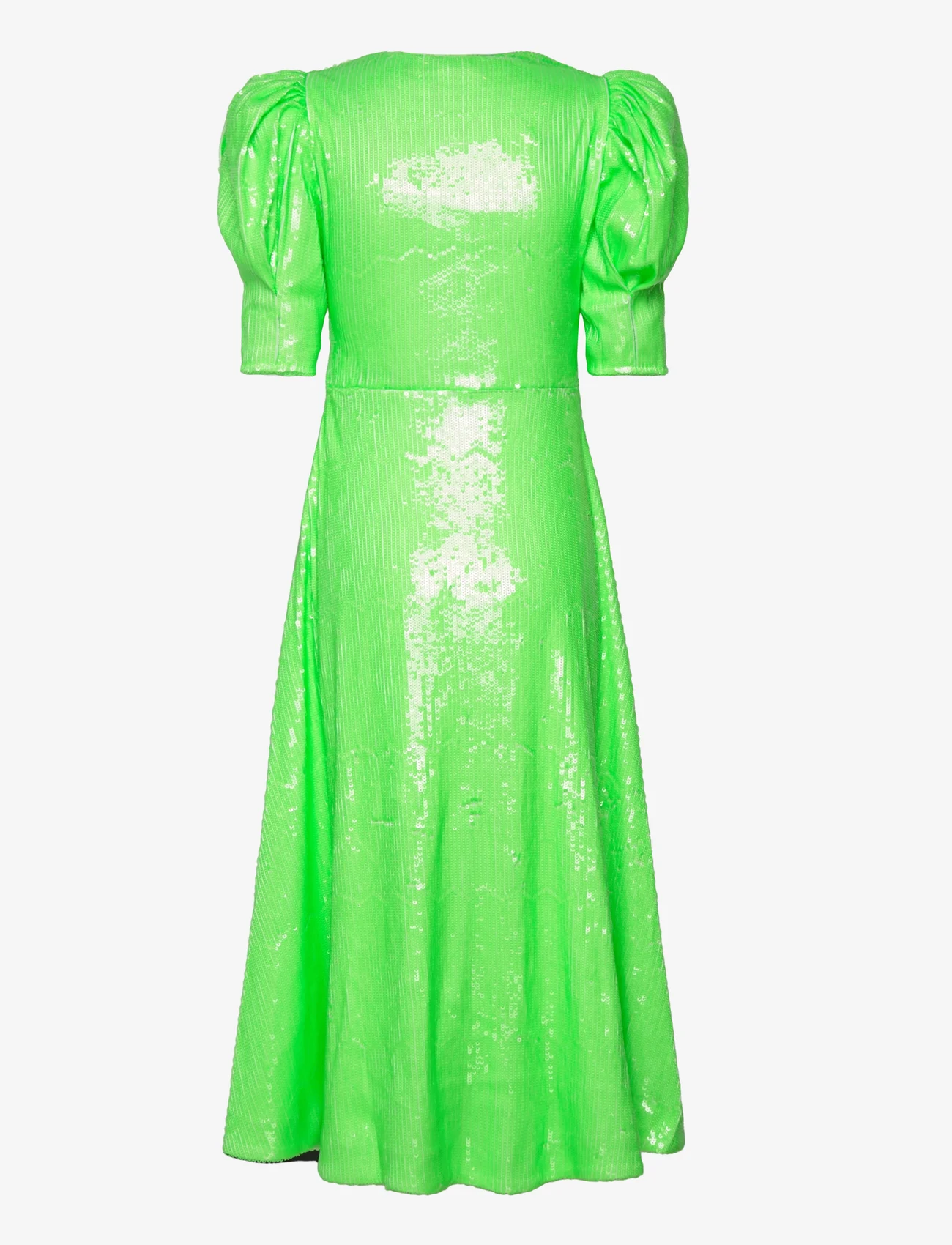 ROTATE Birger Christensen - Sequins Maxi V-Neck Dress - ballīšu apģērbs par outlet cenām - green gecko - 1
