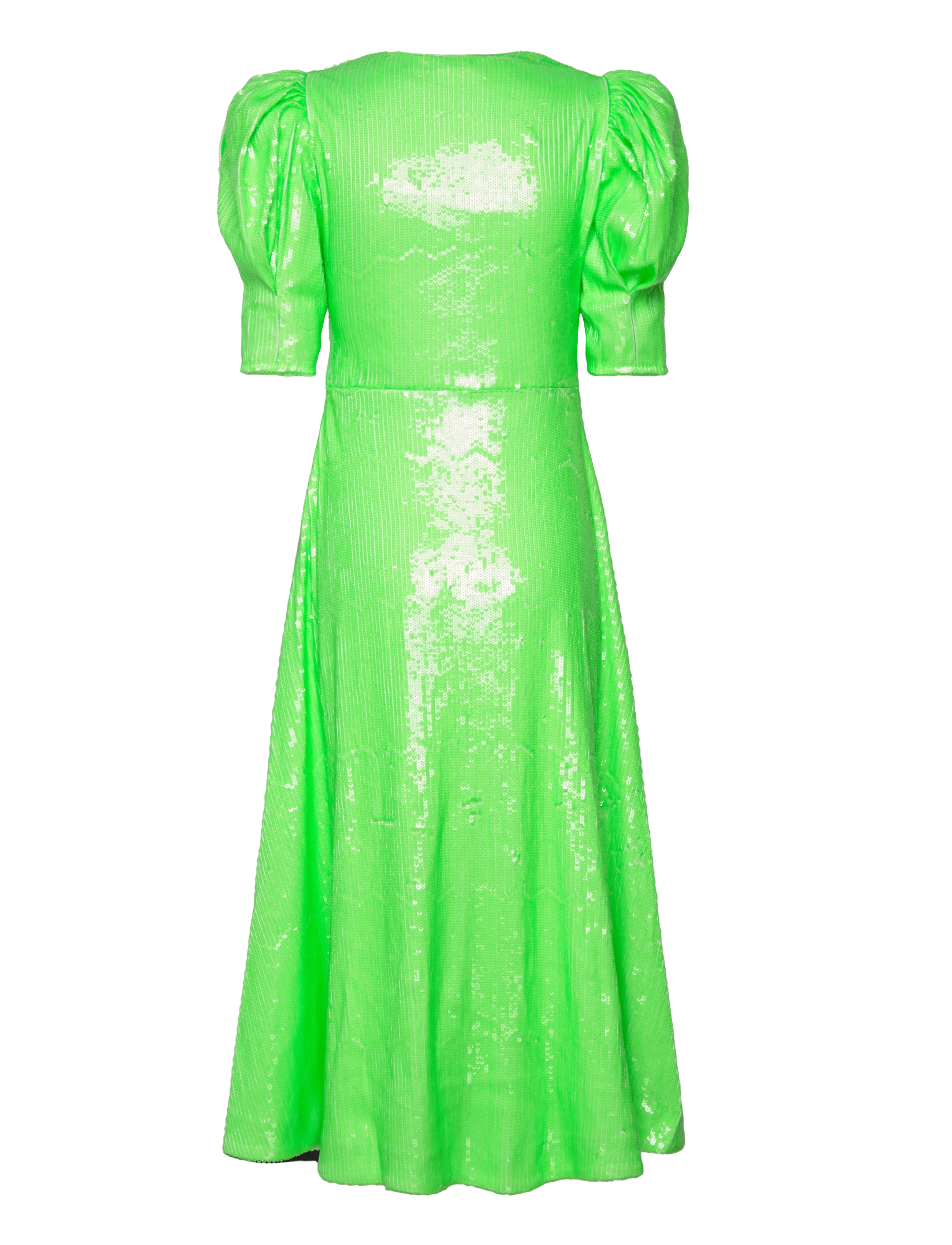 ROTATE - Sequins Maxi V-Neck Dress - pailletkjoler - green gecko - 2