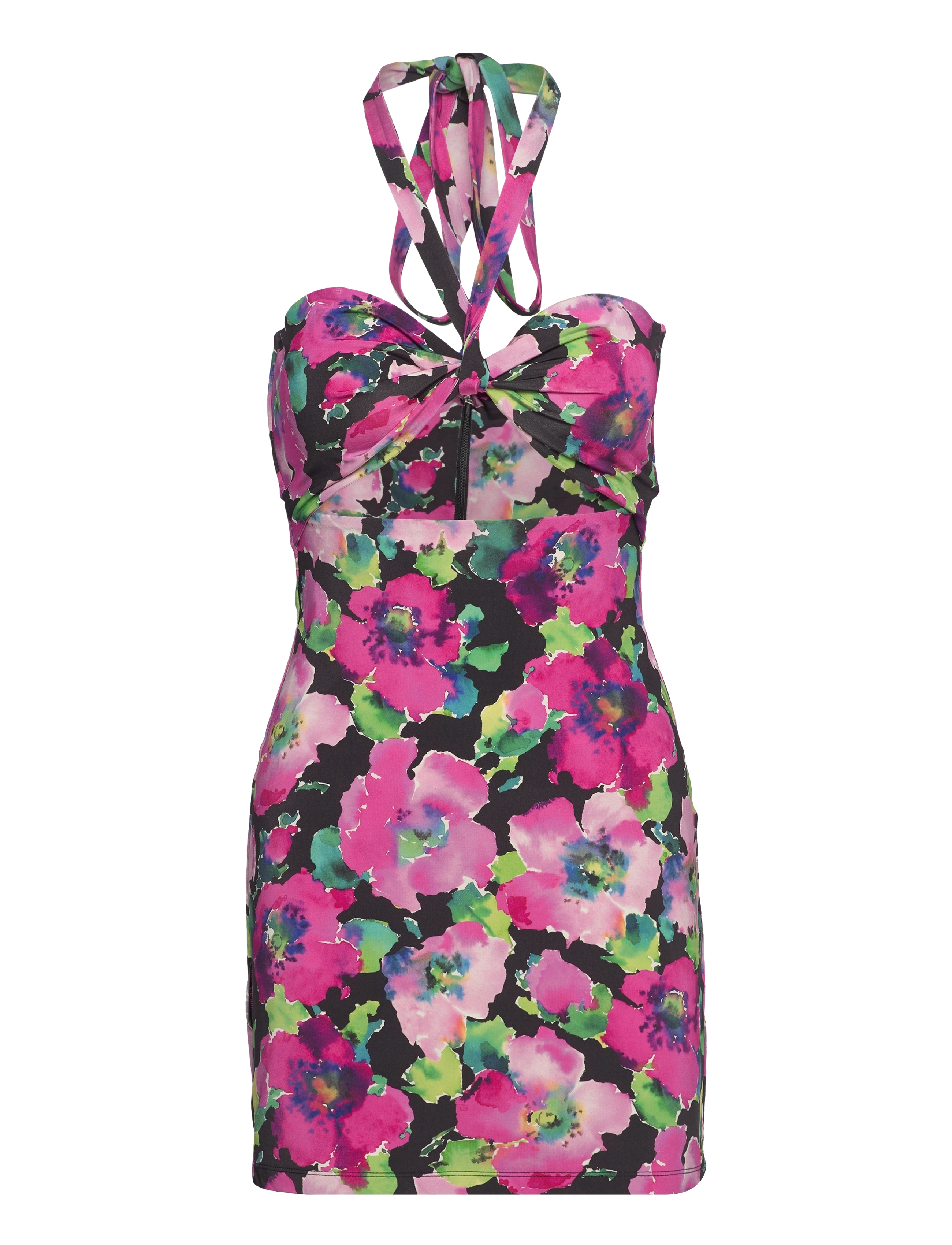 ROTATE Satin Jersey Mini Dress - Riided - ROSE VIOLET COMB. / pink/rose